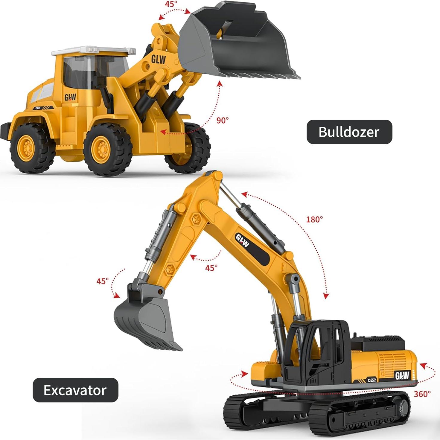 Set de Juguetes de Construcción PUPU PIG - Camión, Excavadora y Bulldozer