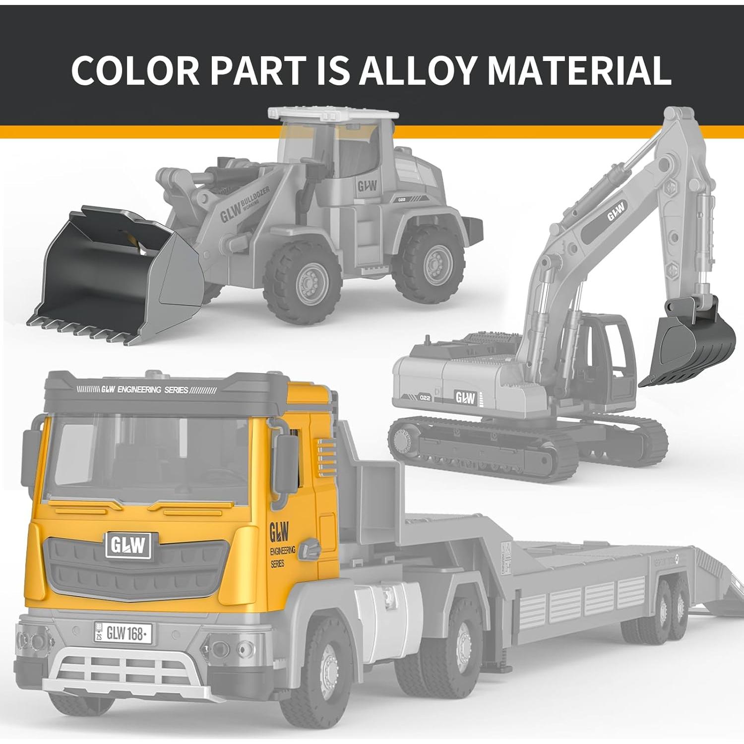 Set de Juguetes de Construcción PUPU PIG - Camión, Excavadora y Bulldozer