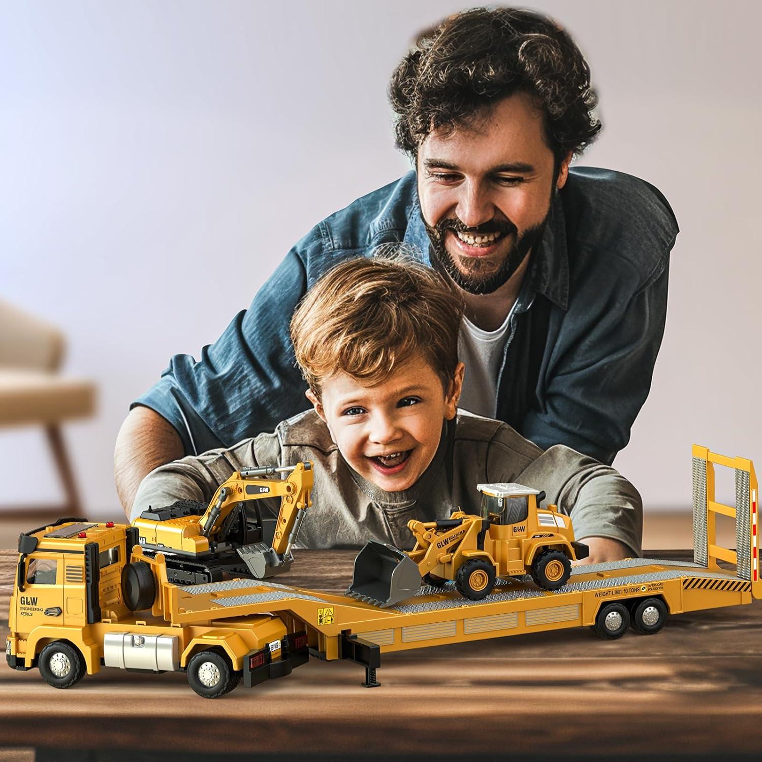 Set de Juguetes de Construcción PUPU PIG - Camión, Excavadora y Bulldozer