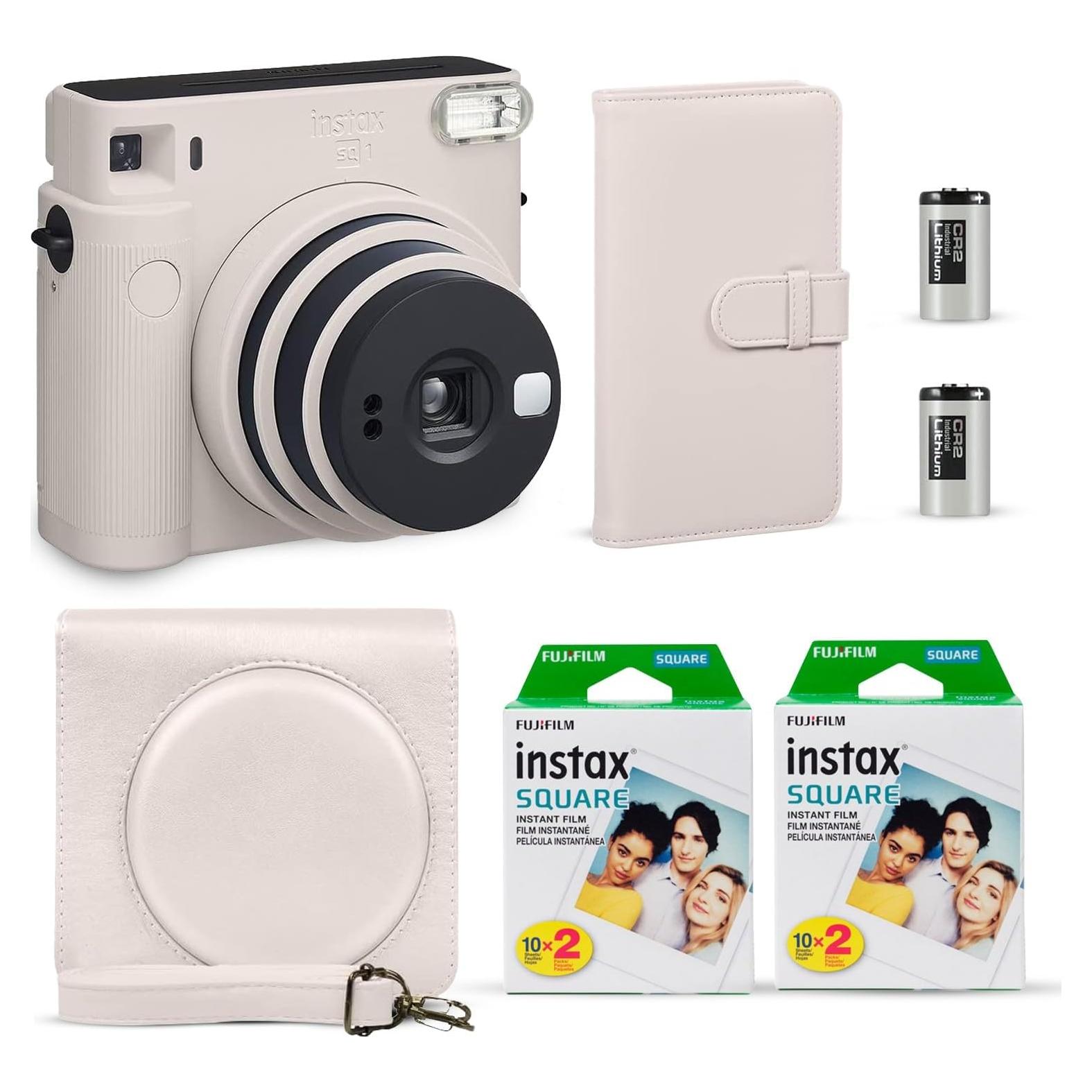 Cámara Instantánea Fujifilm Instax SQ1 Blanca Tiza + 40 Películas + Accesorios