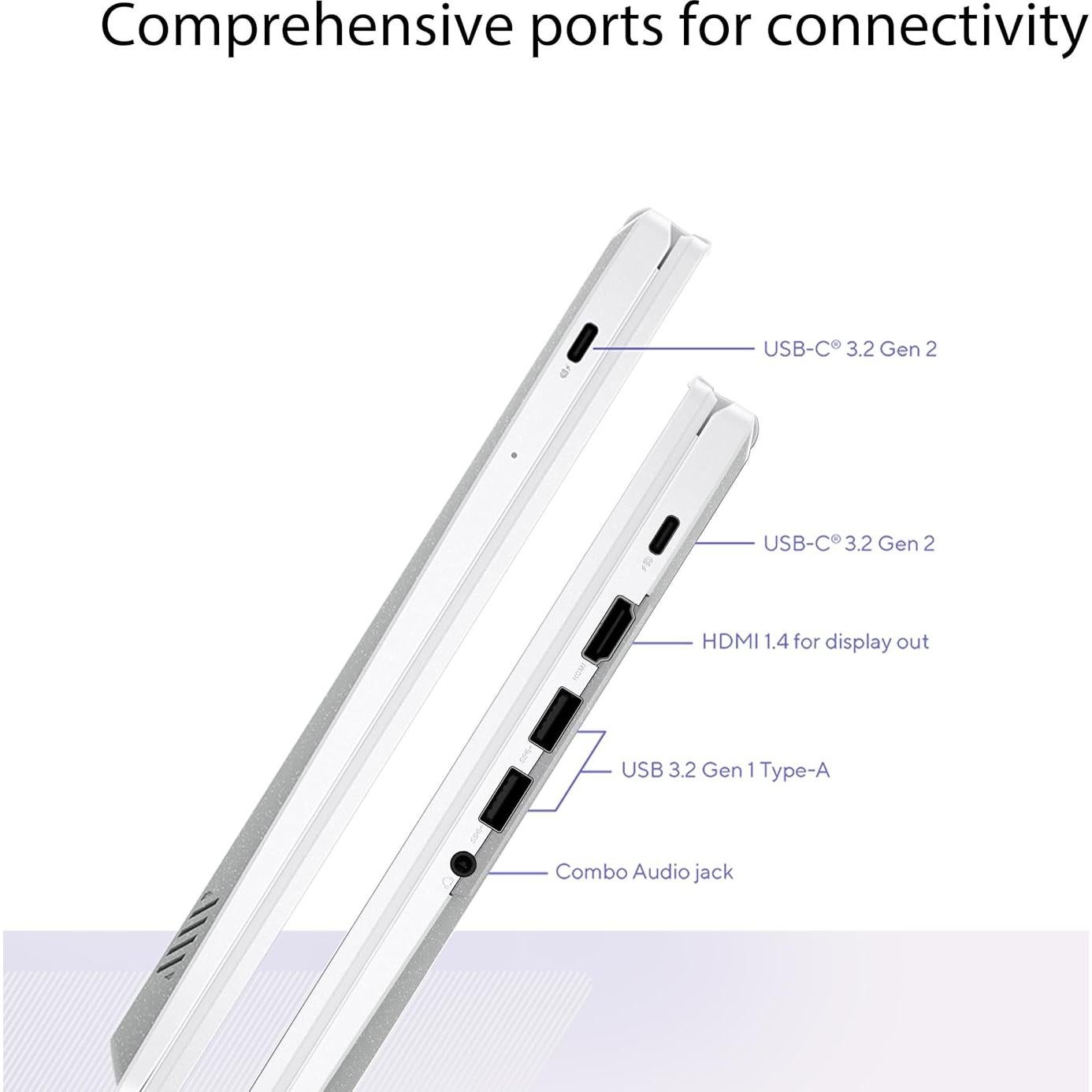 ASUS Chromebook Plus CX34 14" Intel i3 8GB 256GB Blanco