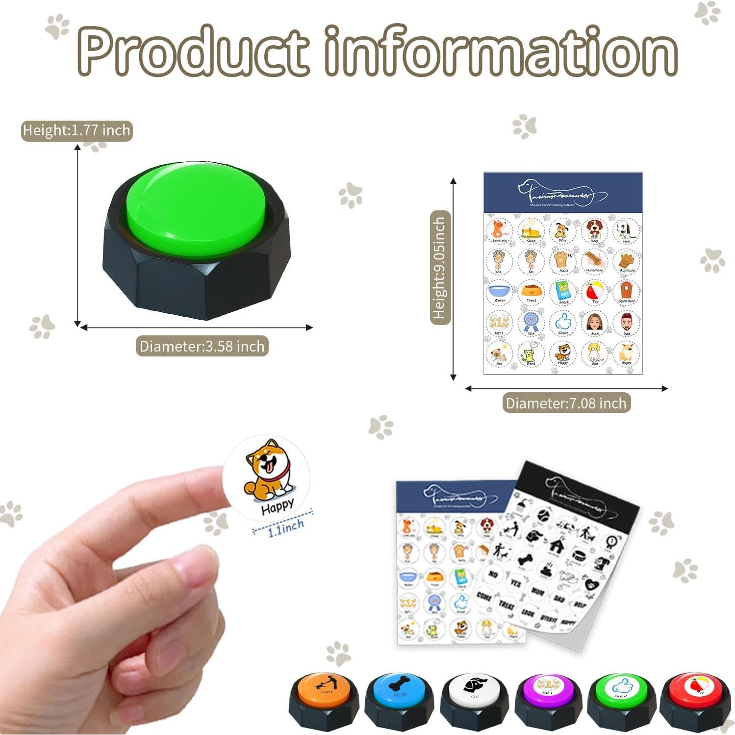 Botones de Comunicación Canina RIBOSY - 6 Pcs Entrenamiento