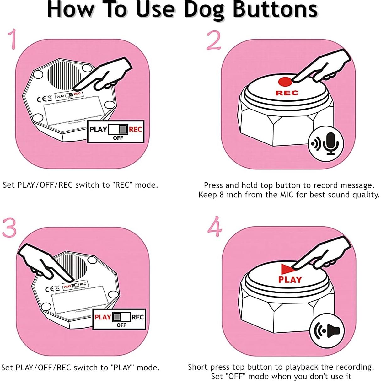 Botones de Comunicación Canina RIBOSY - 6 Pcs Entrenamiento