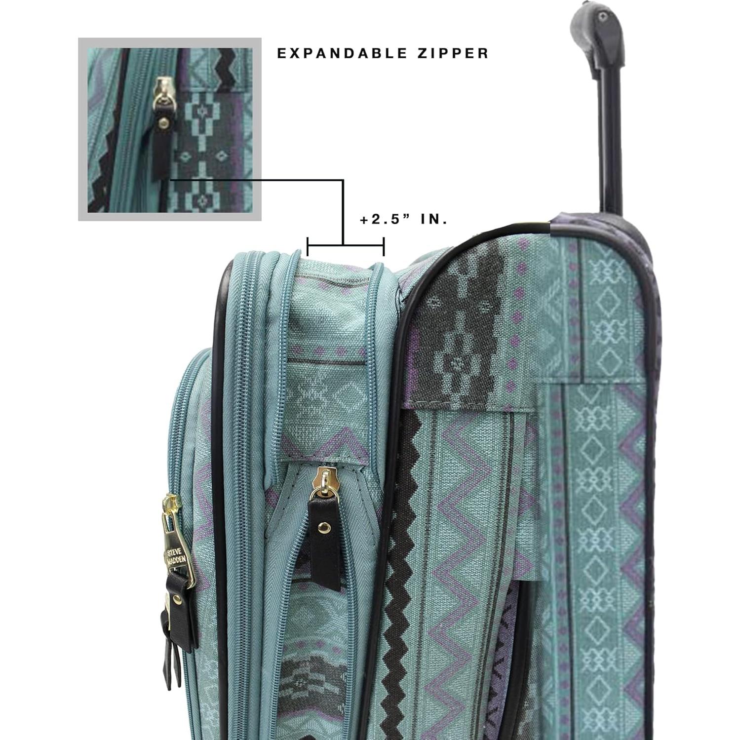 Maleta Expandible Steve Madden 24" Turquesa Ligera 62L