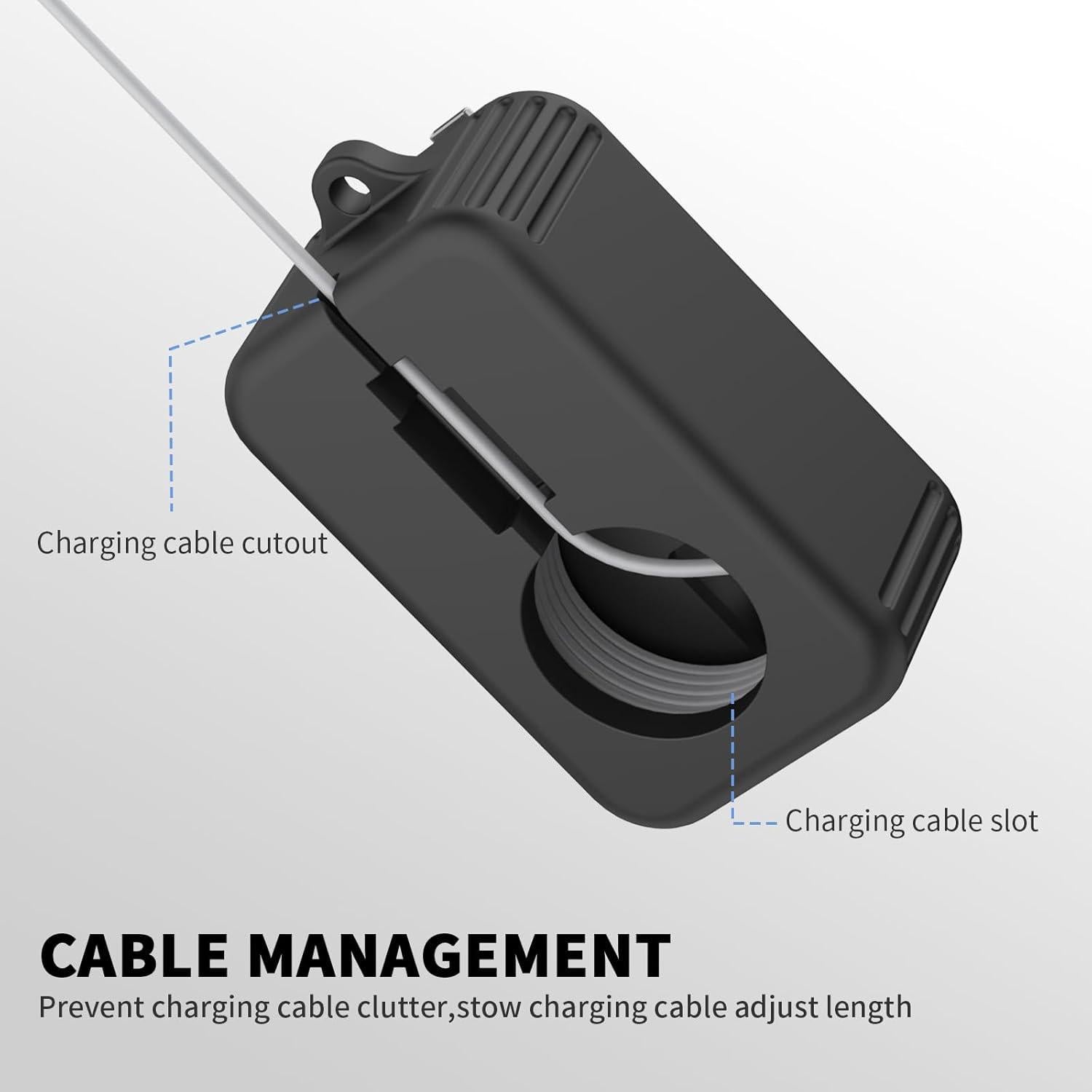 Cubierta Protectora de Silicona para Cargador Oura Gen 4 - Negro