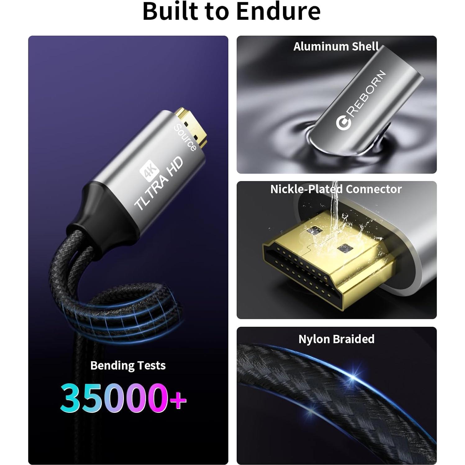 Adaptador HDMI a USB-C Reborn 0.91m 4K@60Hz