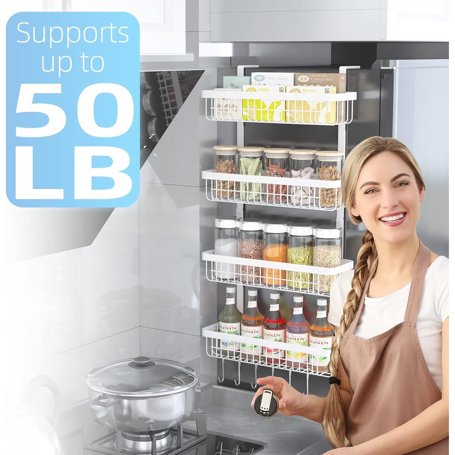 Estante Magnético para Especias Warome 4 Niveles Blanco