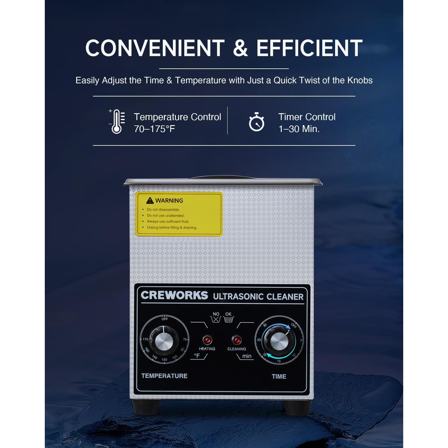 Limpiador Ultrasónico Creworks 2L 60W Acero Inoxidable