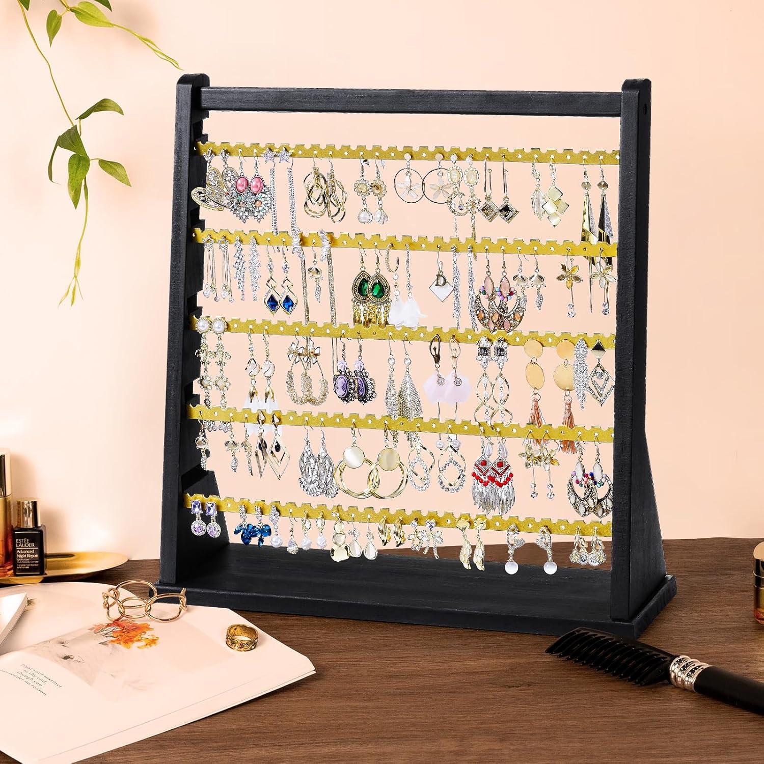 Soporte Organizador de Pendientes Poyilooo de Madera Rústica