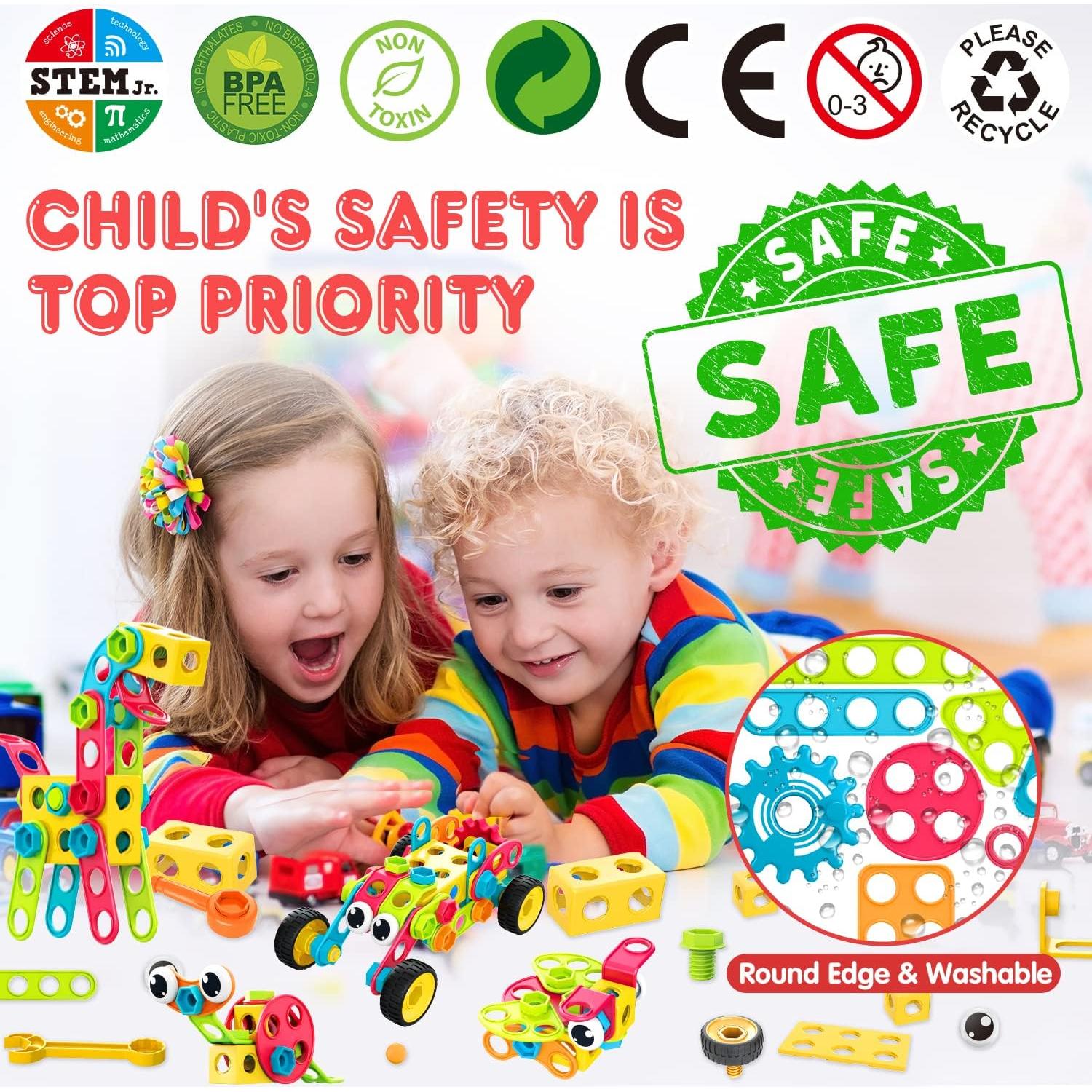 NXONE Juguetes Educativos STEM 195 Piezas para Niños 3-10 Años