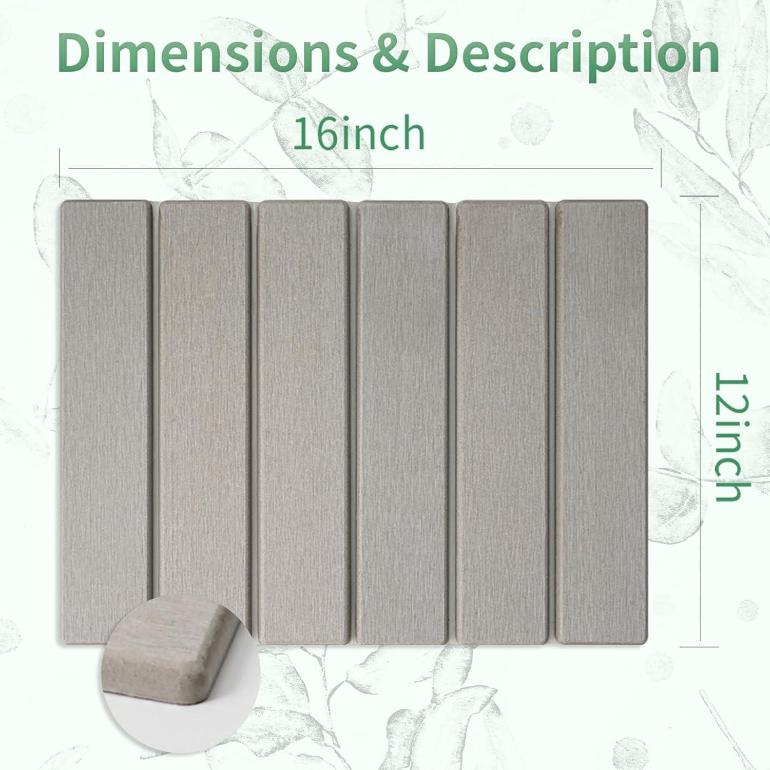 Alfombrilla de Secado Plegable Yeload de Piedra Gris 40.6x30.5 cm