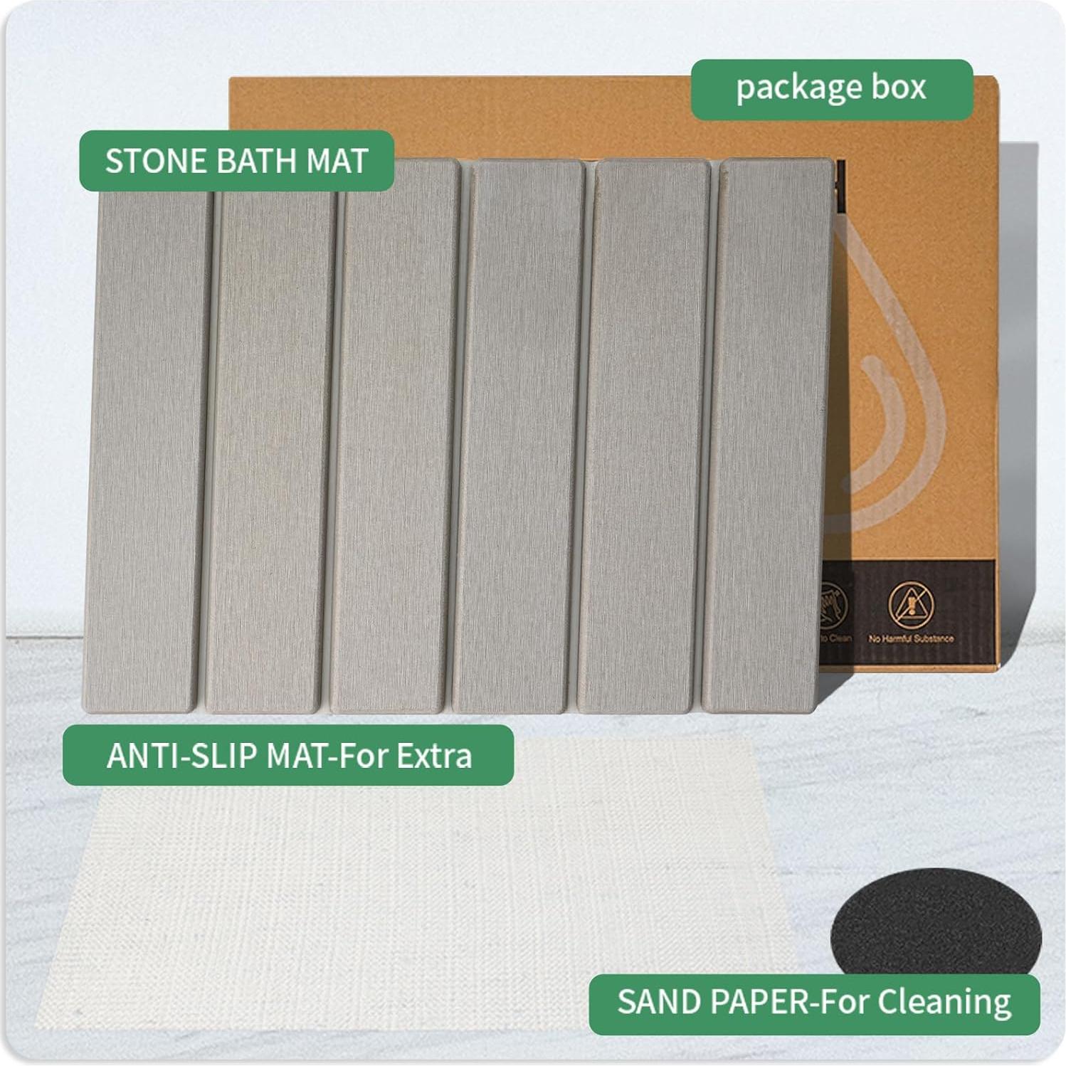 Alfombrilla de Secado Plegable Yeload de Piedra Gris 40.6x30.5 cm