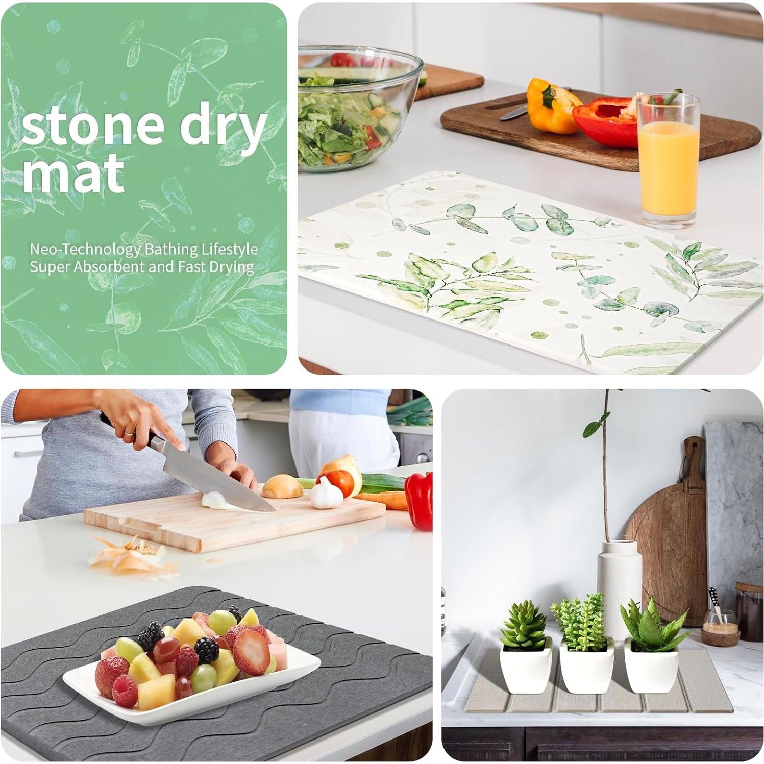 Alfombrilla de Secado Plegable Yeload de Piedra Gris 40.6x30.5 cm