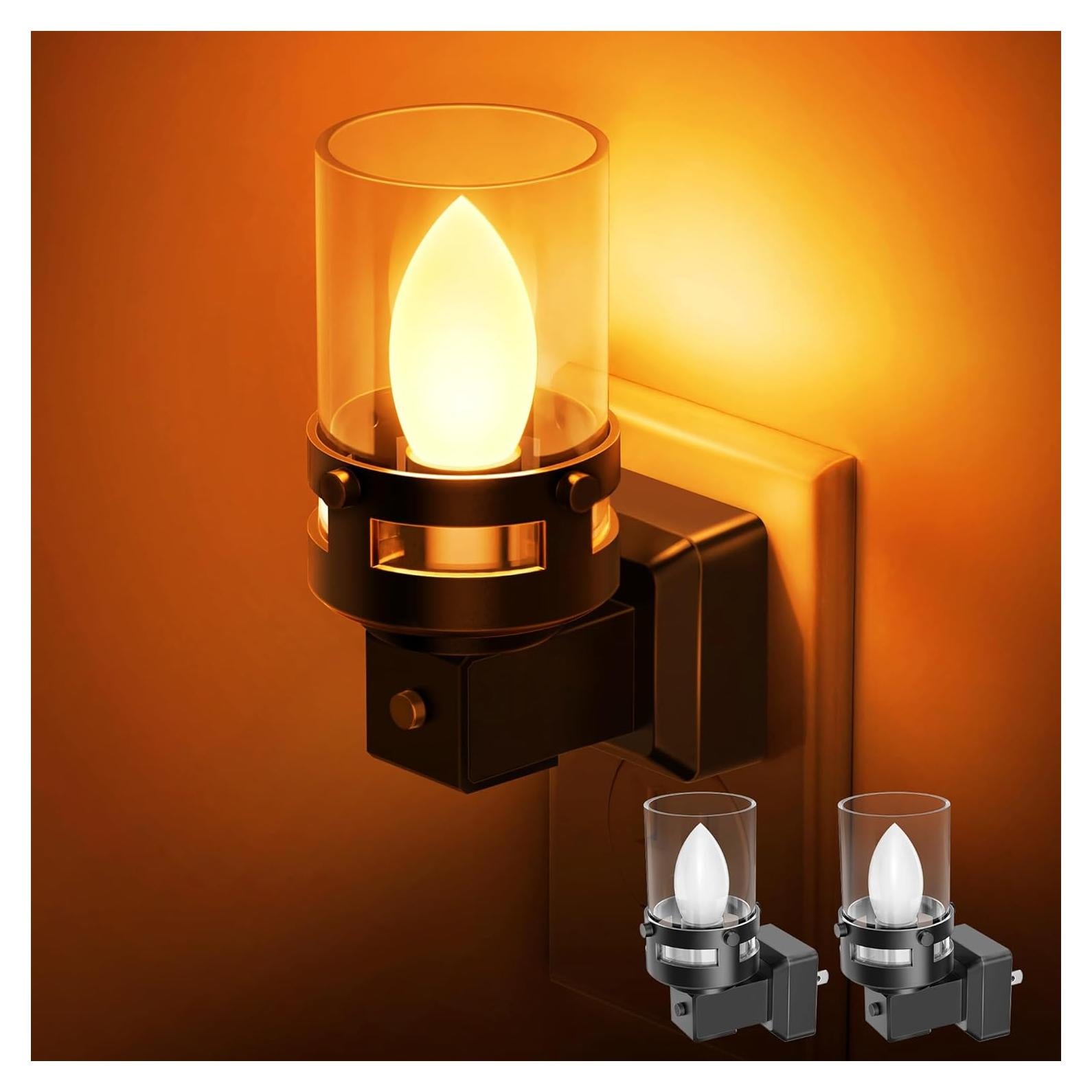 Luz Nocturna LED Briignite Ámbar Enchufable 2 Piezas 1800K