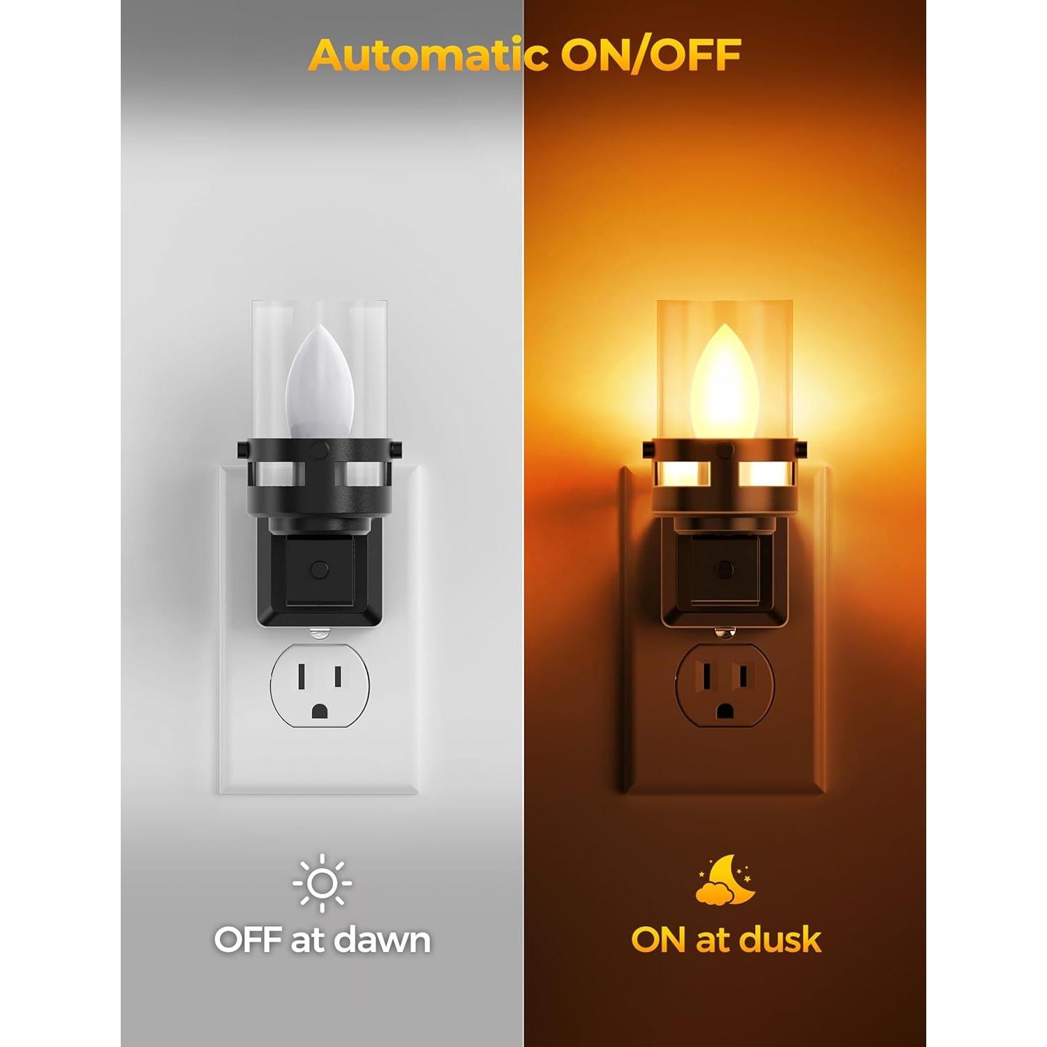 Luz Nocturna LED Briignite Ámbar Enchufable 2 Piezas 1800K