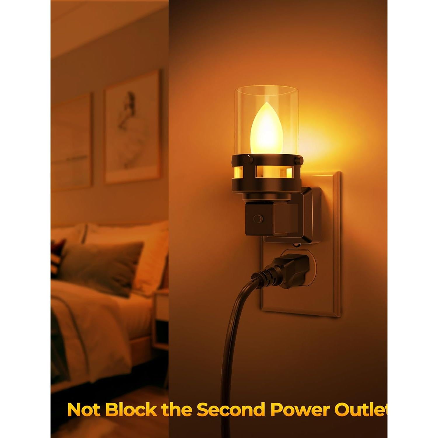 Luz Nocturna LED Briignite Ámbar Enchufable 2 Piezas 1800K