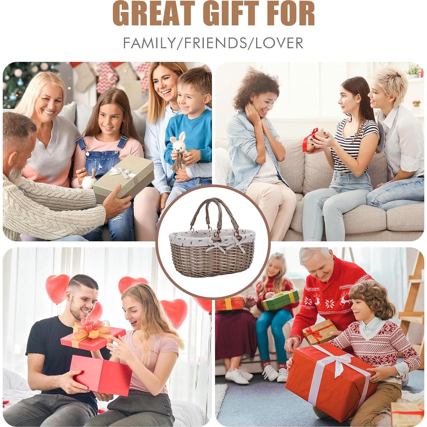 Cesta de Picnic Ovalada G GOOD GAIN Beige 36.8x26.9x18 cm