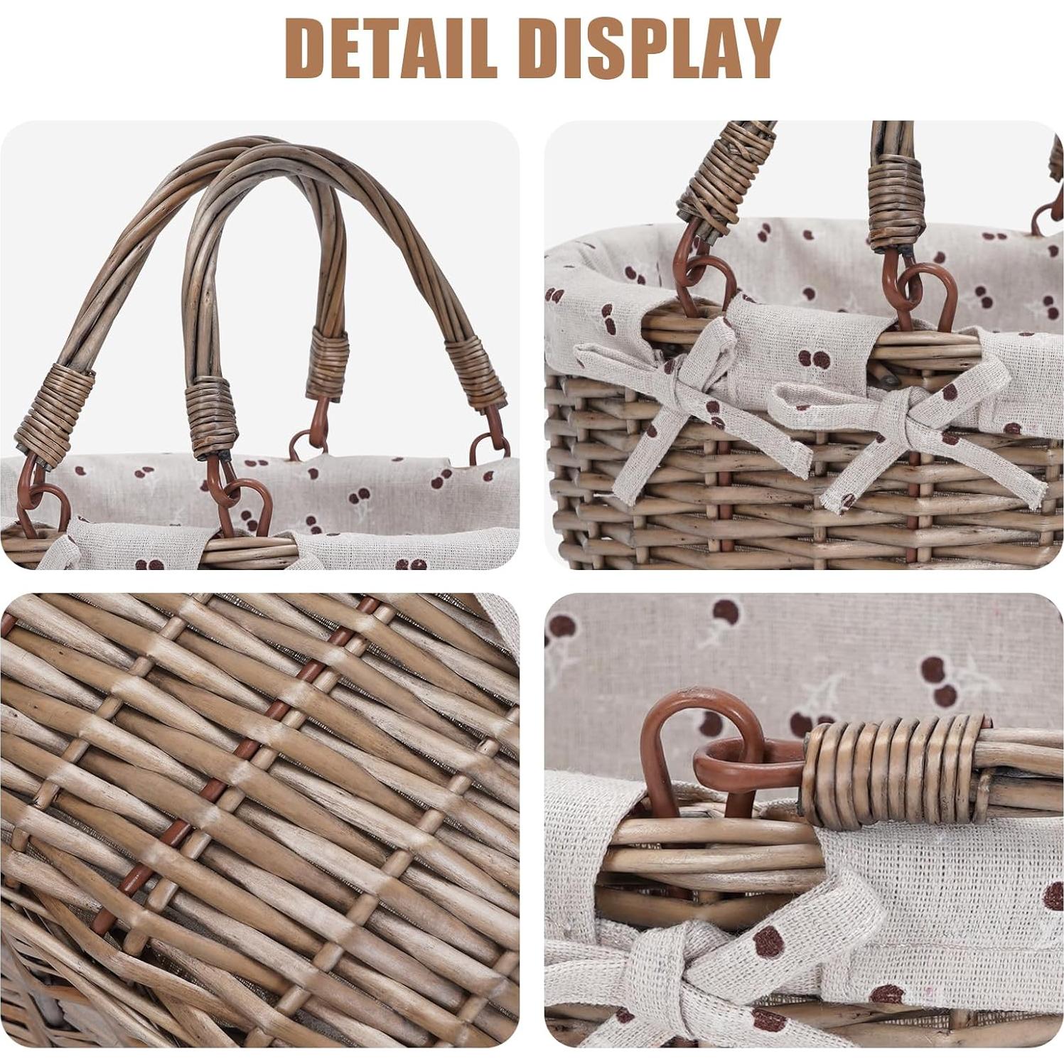 Cesta de Picnic Ovalada G GOOD GAIN Beige 36.8x26.9x18 cm