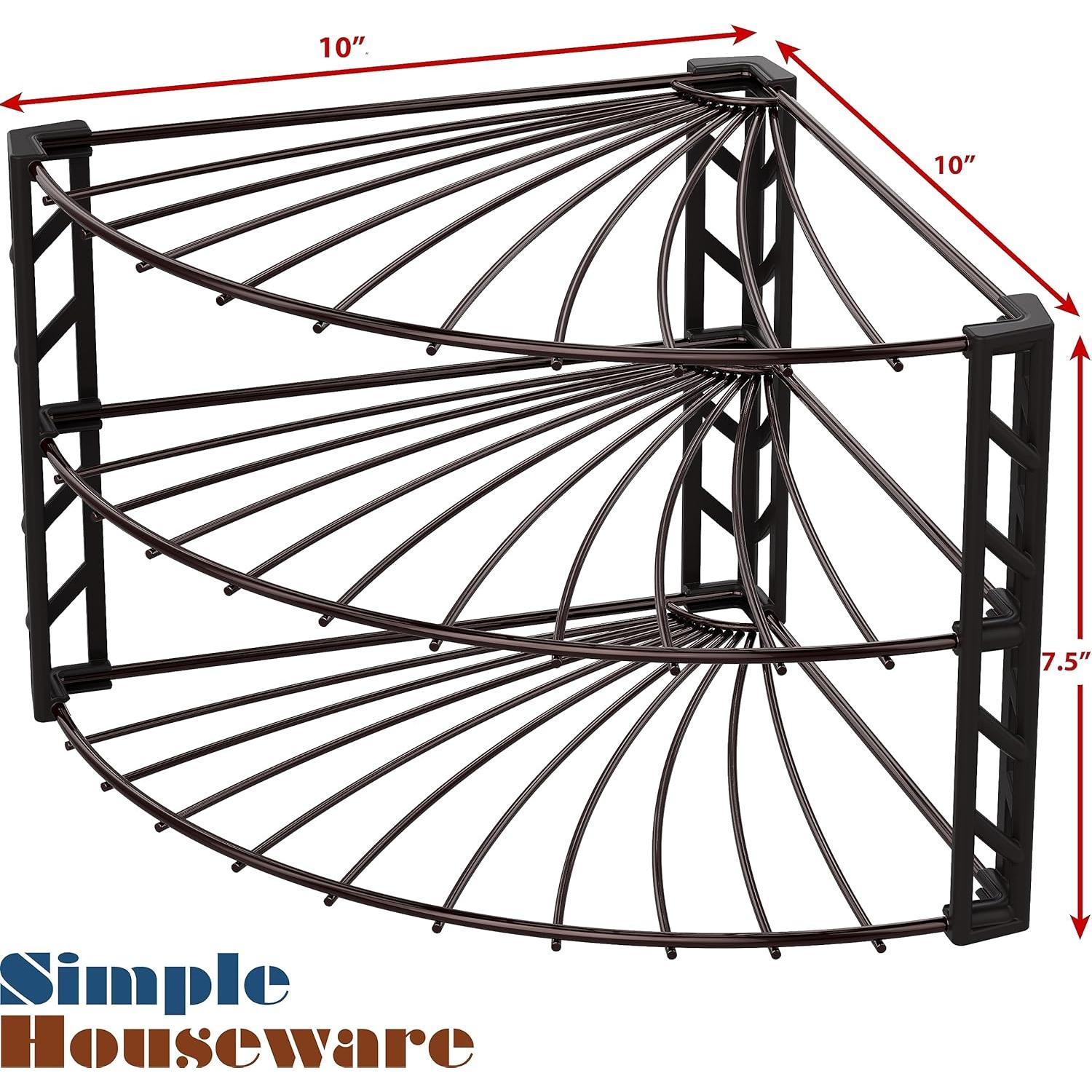 Organizador de Estante de Esquina 3 Niveles Simple Houseware