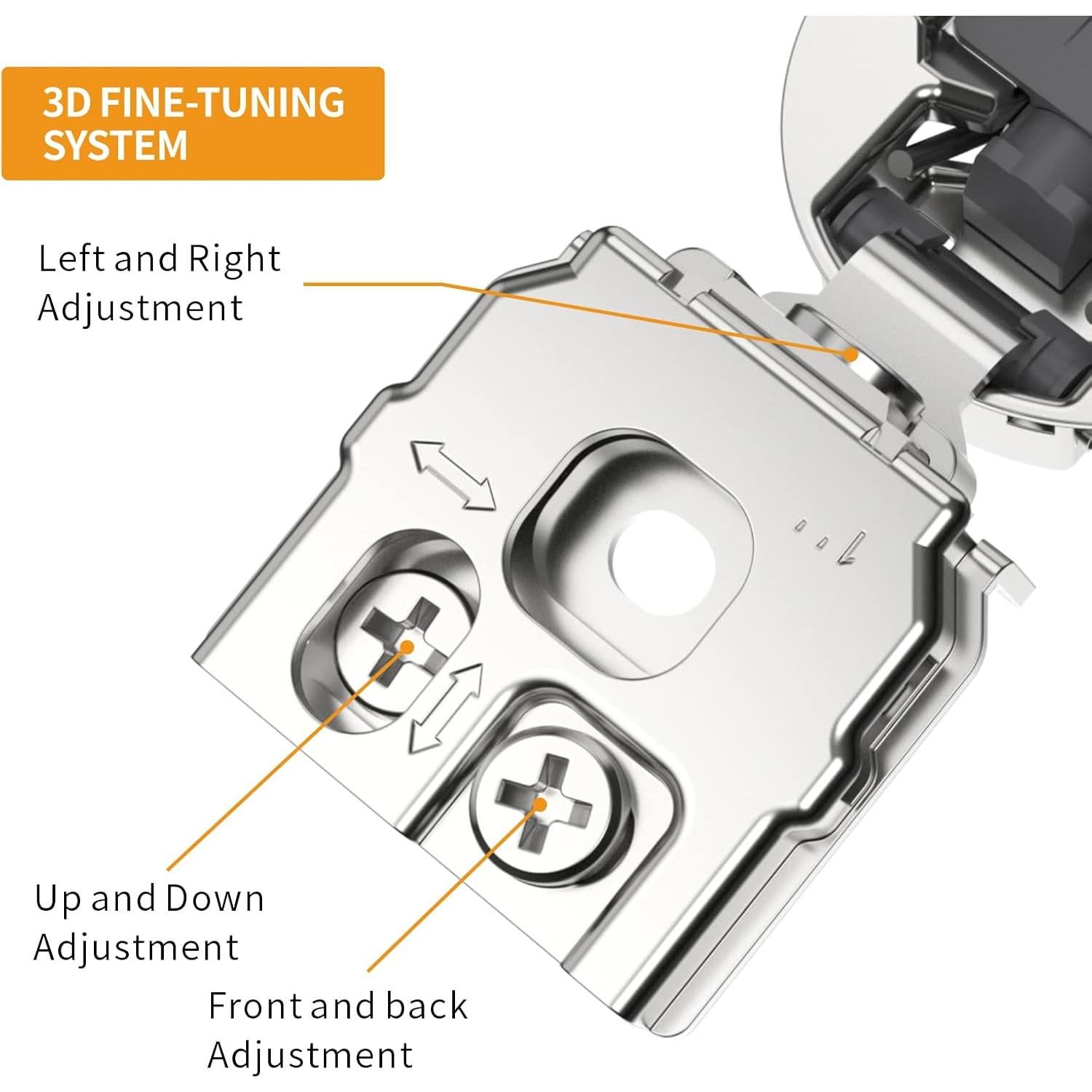 Paquete de 10 bisagras ocultas Chibery 1" cierre suave níquel
