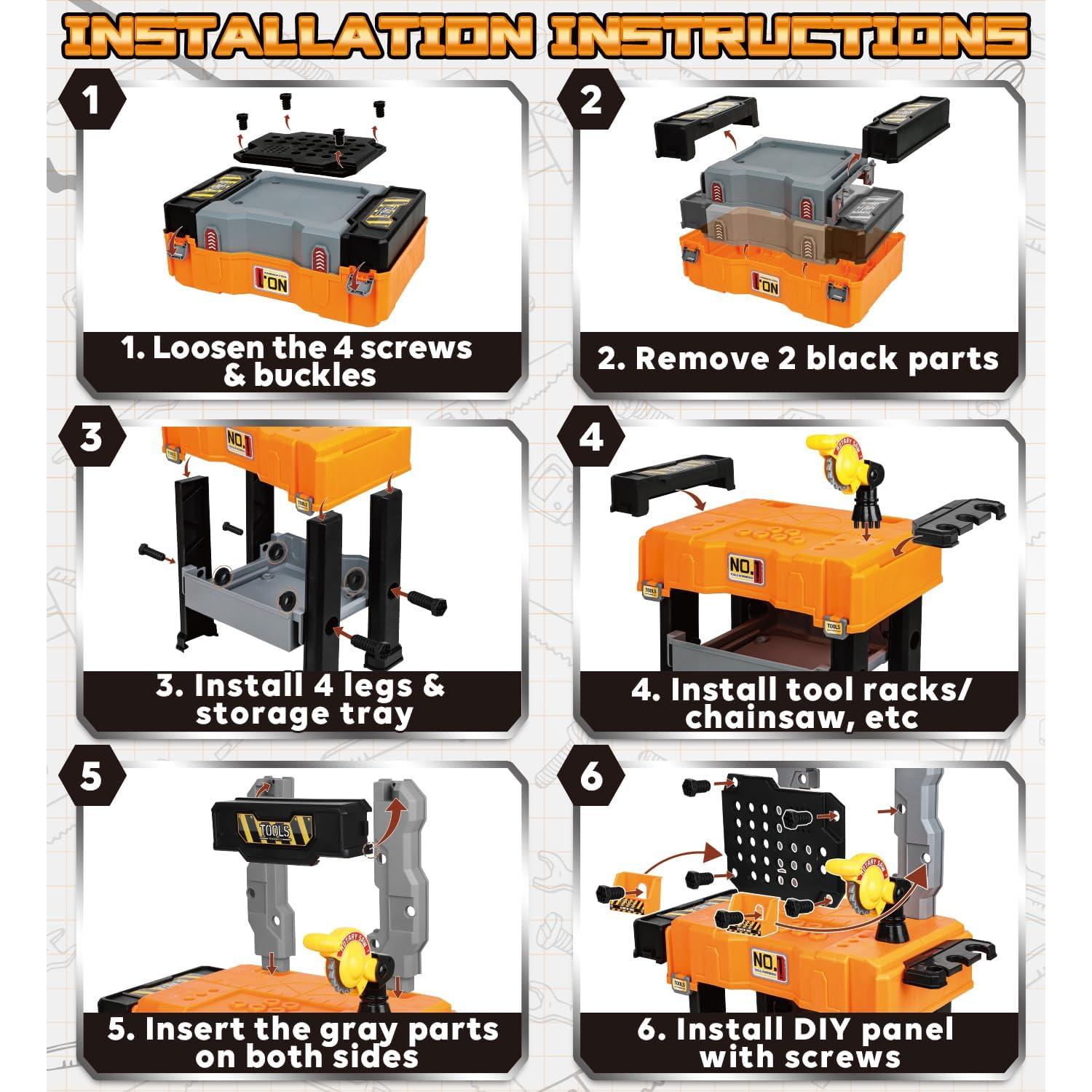 Banco de herramientas Lehoo Castle para niños 2 en 1