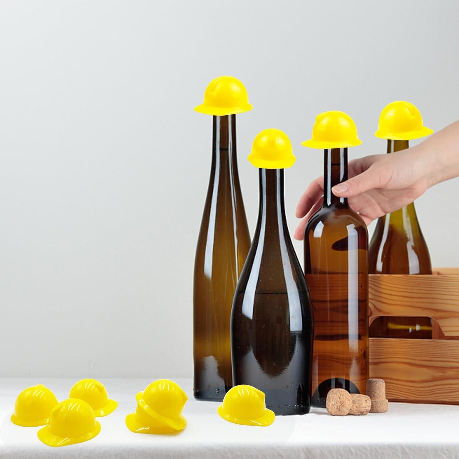 30 Sombreros de Construcción Plástico Amarillo 4,19 cm