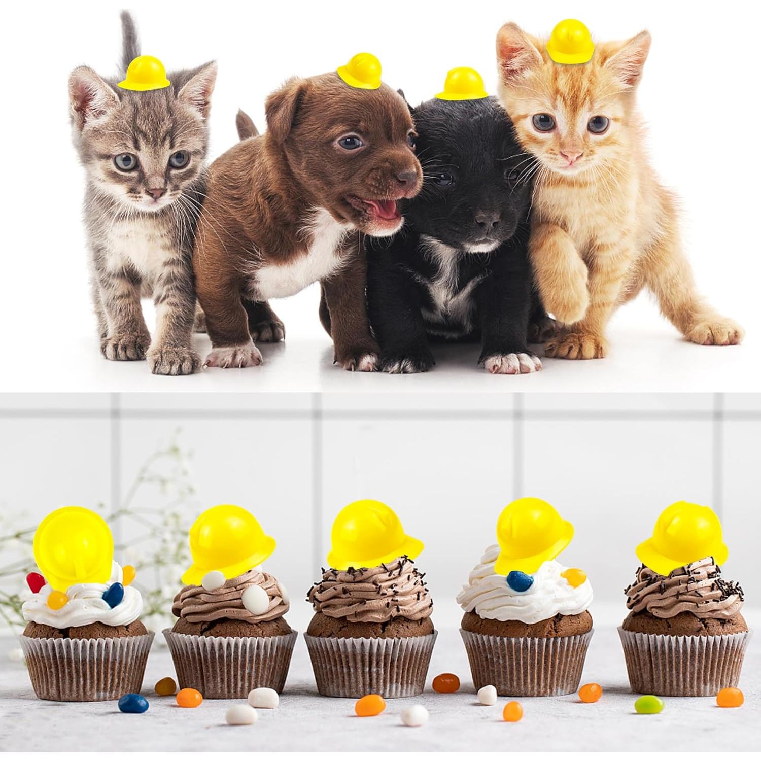 30 Sombreros de Construcción Plástico Amarillo 4,19 cm