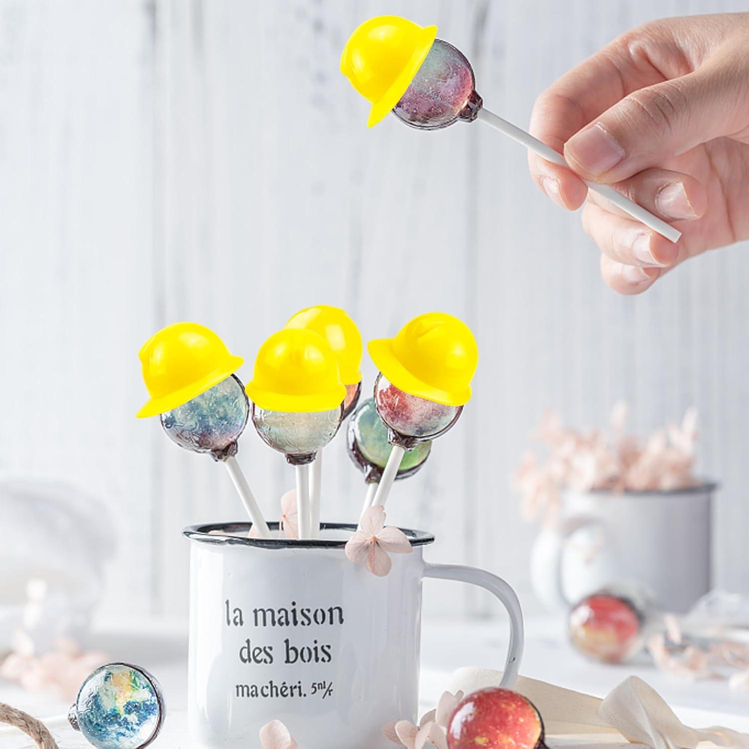 30 Sombreros de Construcción Plástico Amarillo 4,19 cm