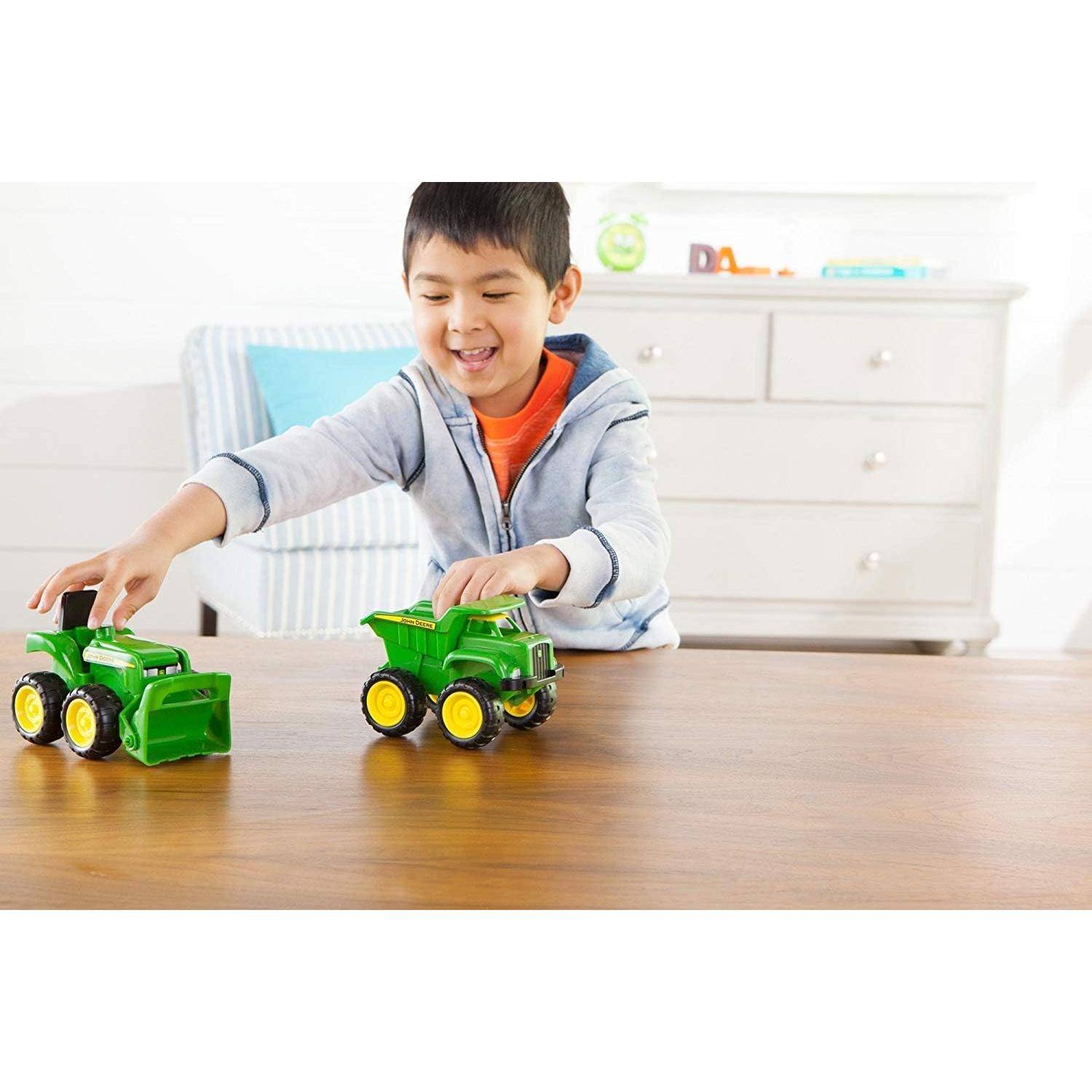 Juego de Vehículos John Deere - Camión Volquete y Tractor 15 cm