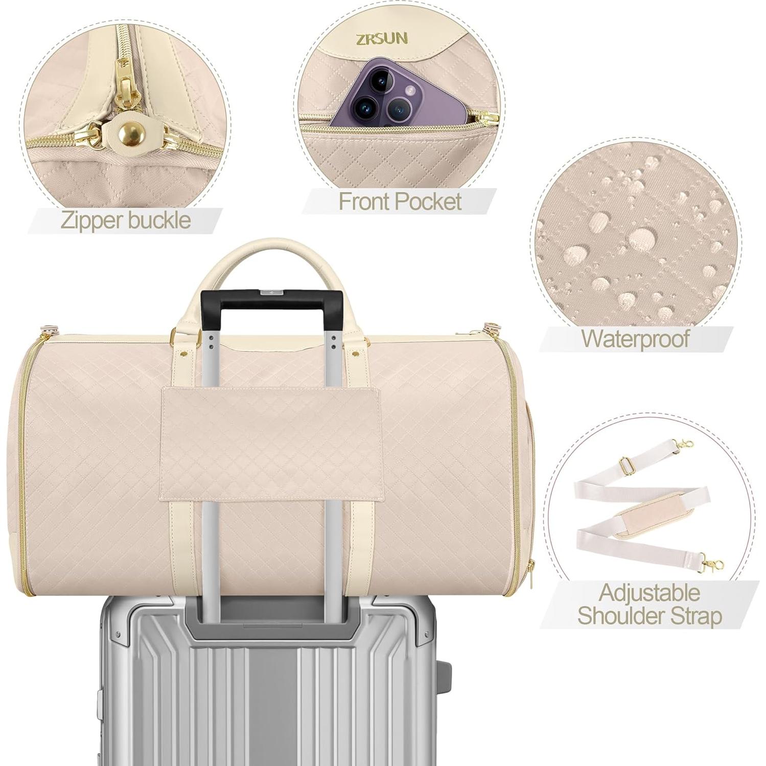 Bolsa de Viaje 3 en 1 Jenni Beige - Duffel y Compartimento para Zapatos