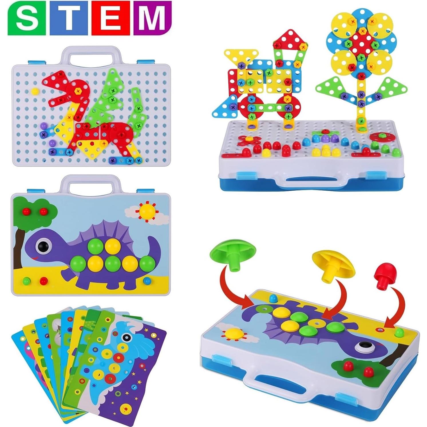 Juego de Construcción STEM SUPSTEM 224 Piezas con Taladro