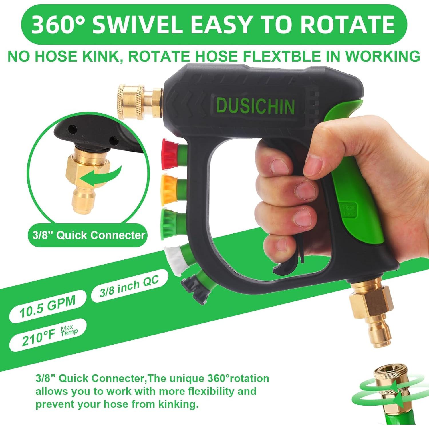 Pistola de Lavado a Presión DUSICHIN DUS2701 con 5 Boquillas