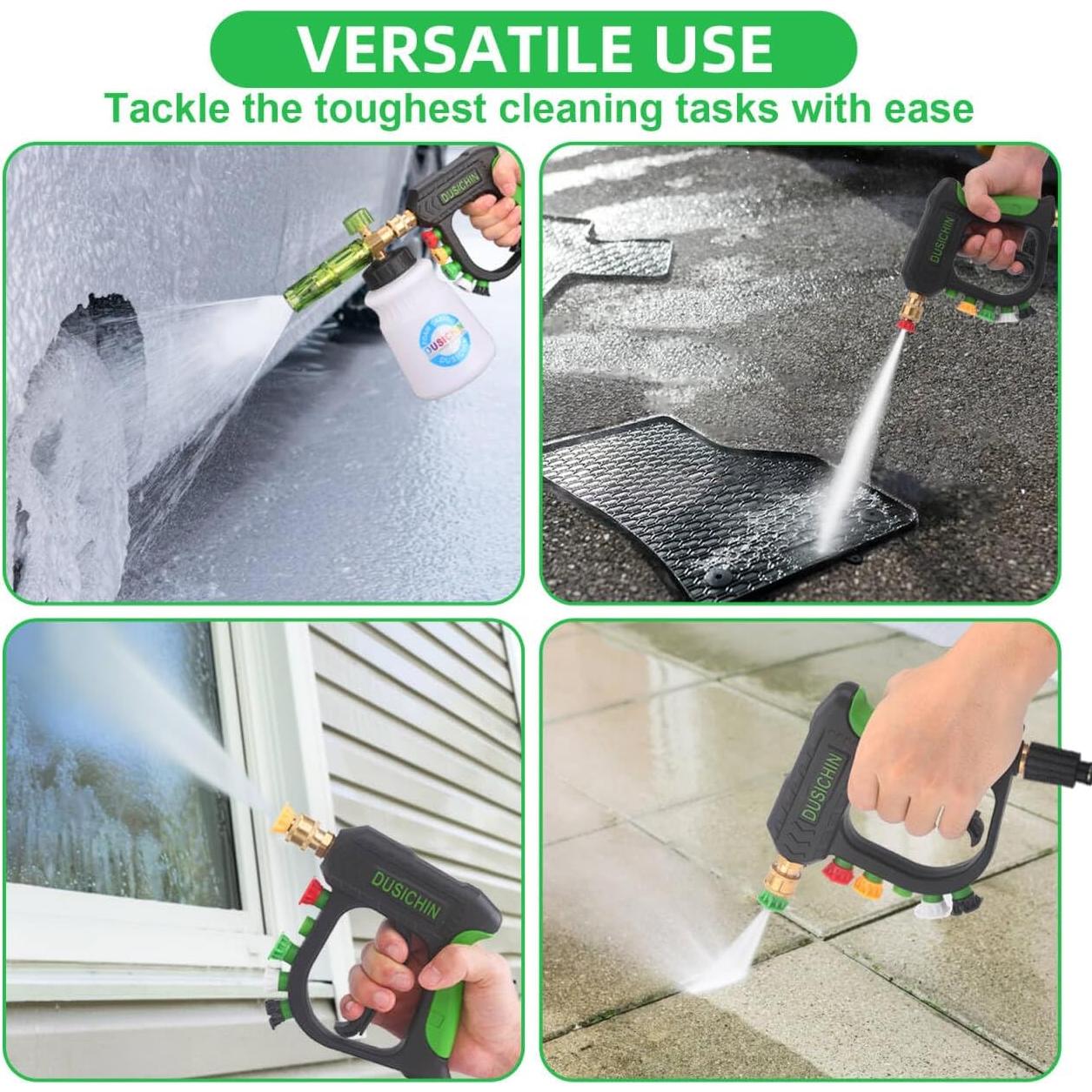 Pistola de Lavado a Presión DUSICHIN DUS2701 con 5 Boquillas