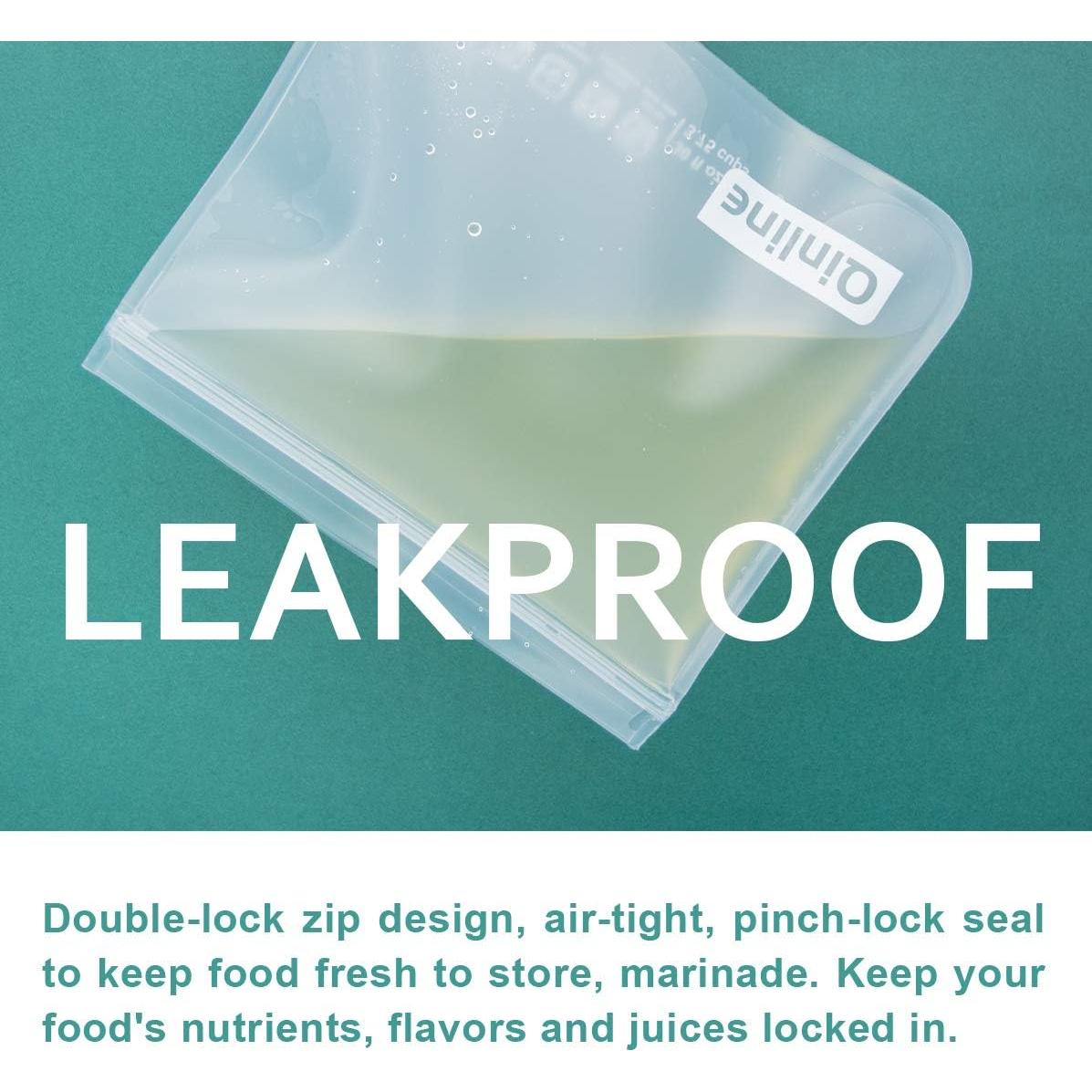 Bolsas Reutilizables Qinline 24 Piezas 1 Galón para Alimentos