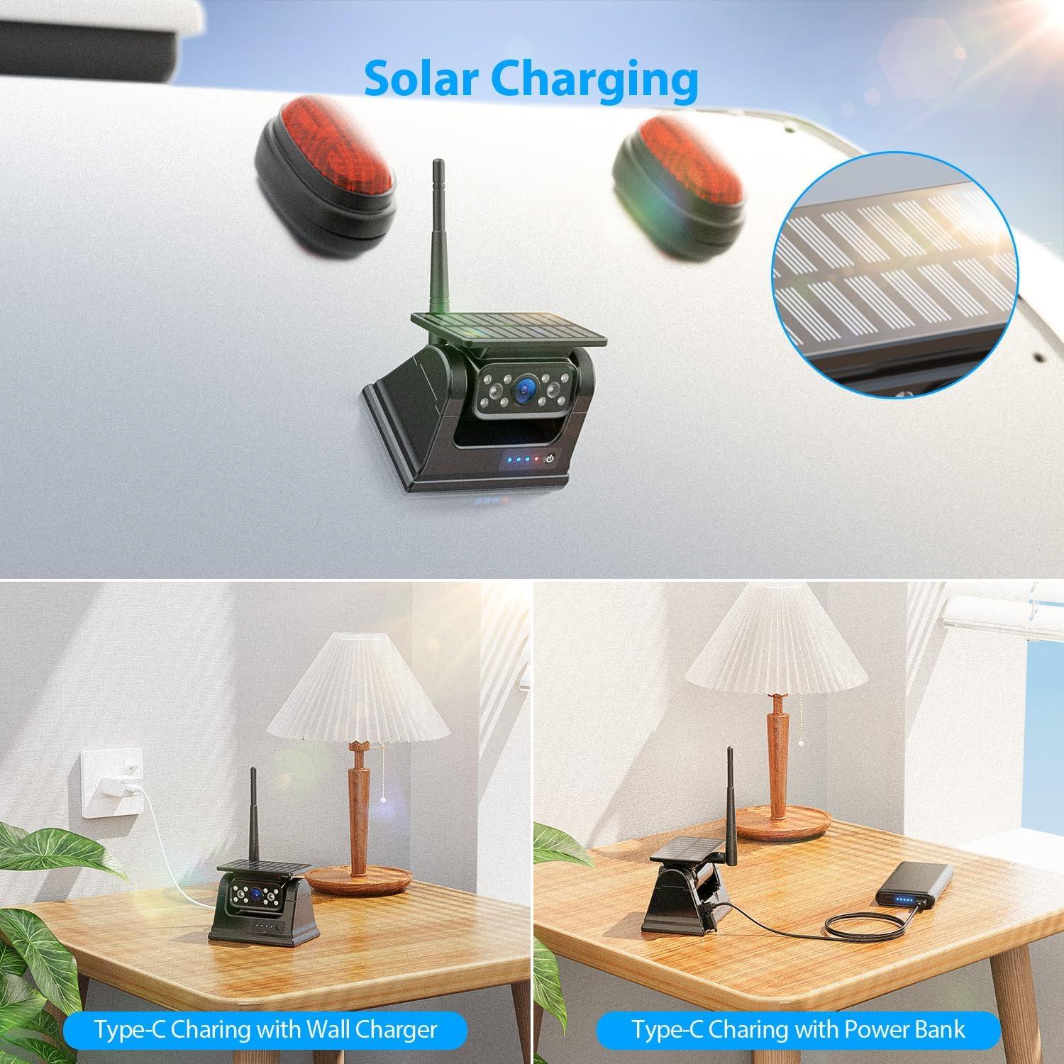 Sistema de Cámara de Respaldo Inalámbrico Solar 10.1" HD1080P