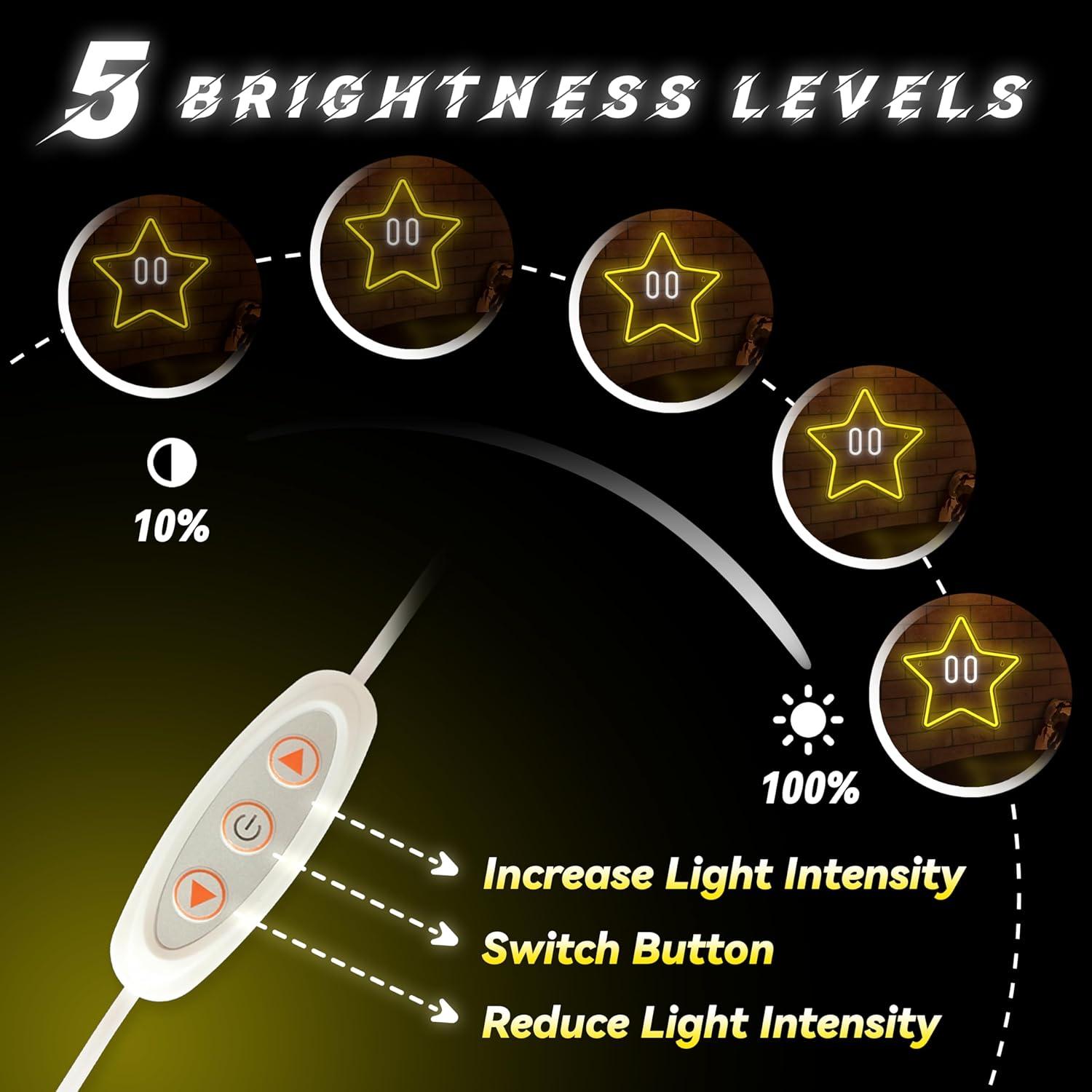 Luz de Neón Estrella WAMPUTO 32x33.5cm Regulable USB