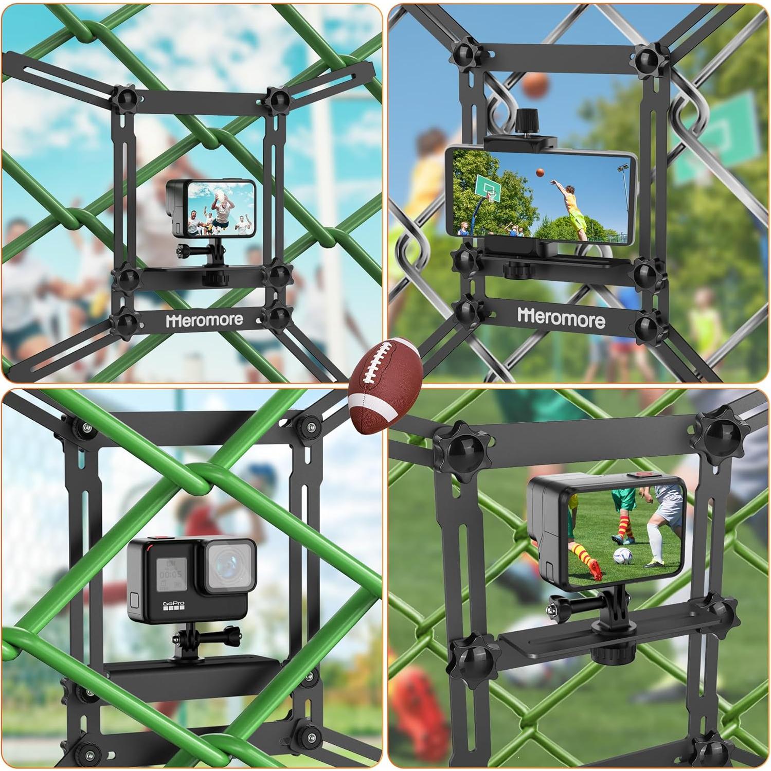 Montaje de Cerca Negro Meromore para Cámara de Acción y Smartphone