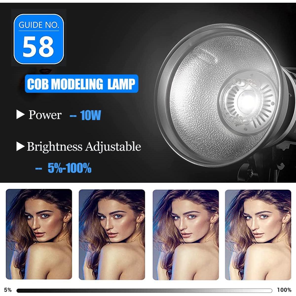 Kit de Luz de Flash Estroboscópica Godox MS300V 600W con Accesorios