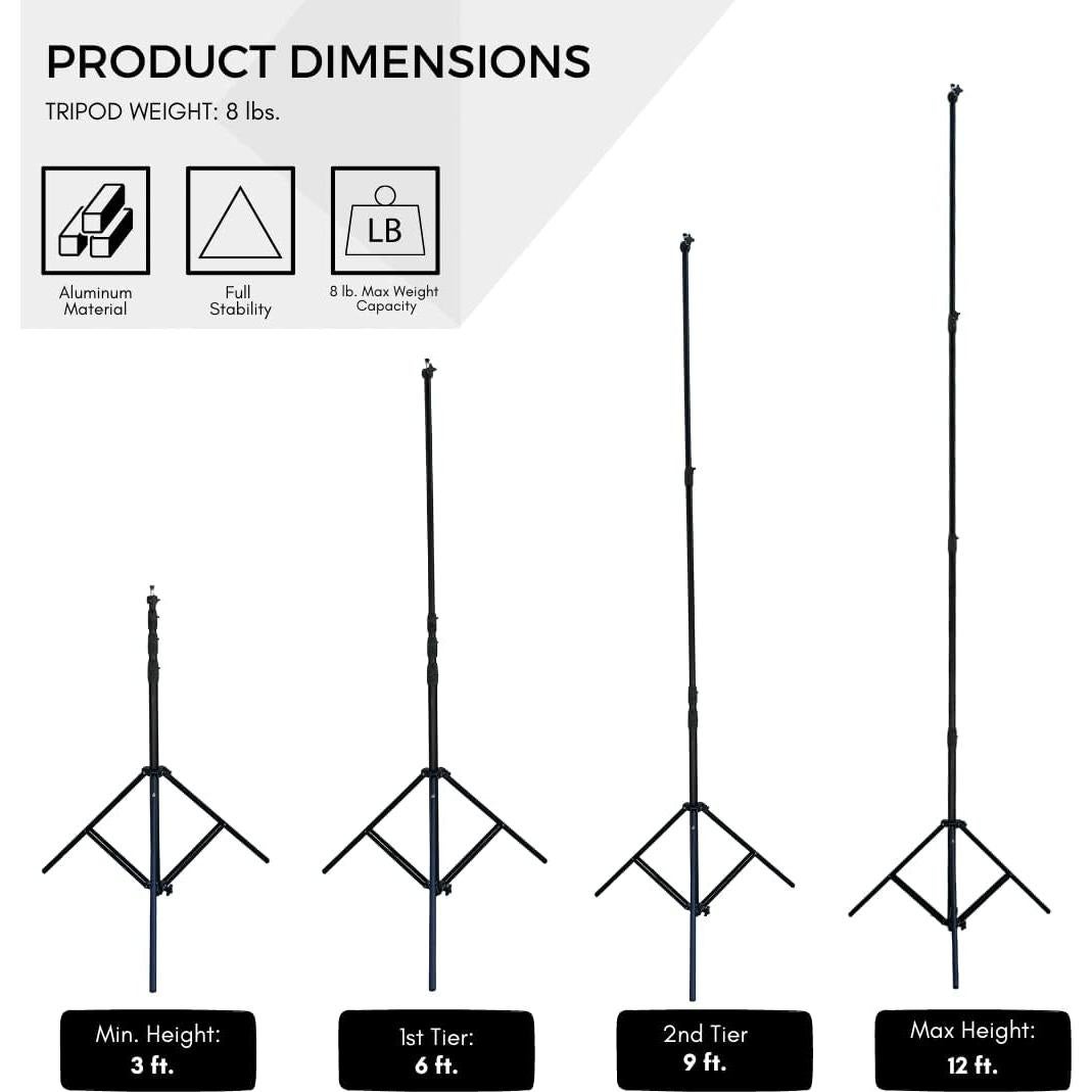 Trípode Glide Gear TST 12 de 3.66 m con amortiguación de aire