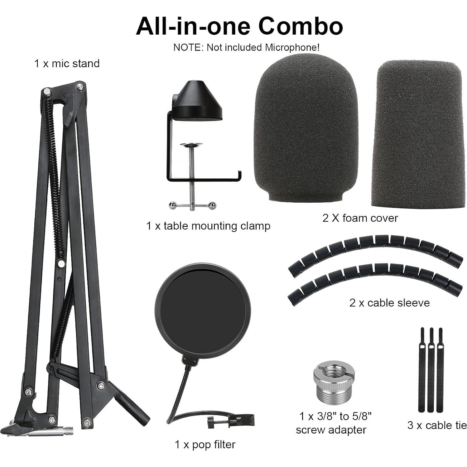 Brazo de Micrófono YOUSAHRES SM7B con Filtro Pop y Soporte