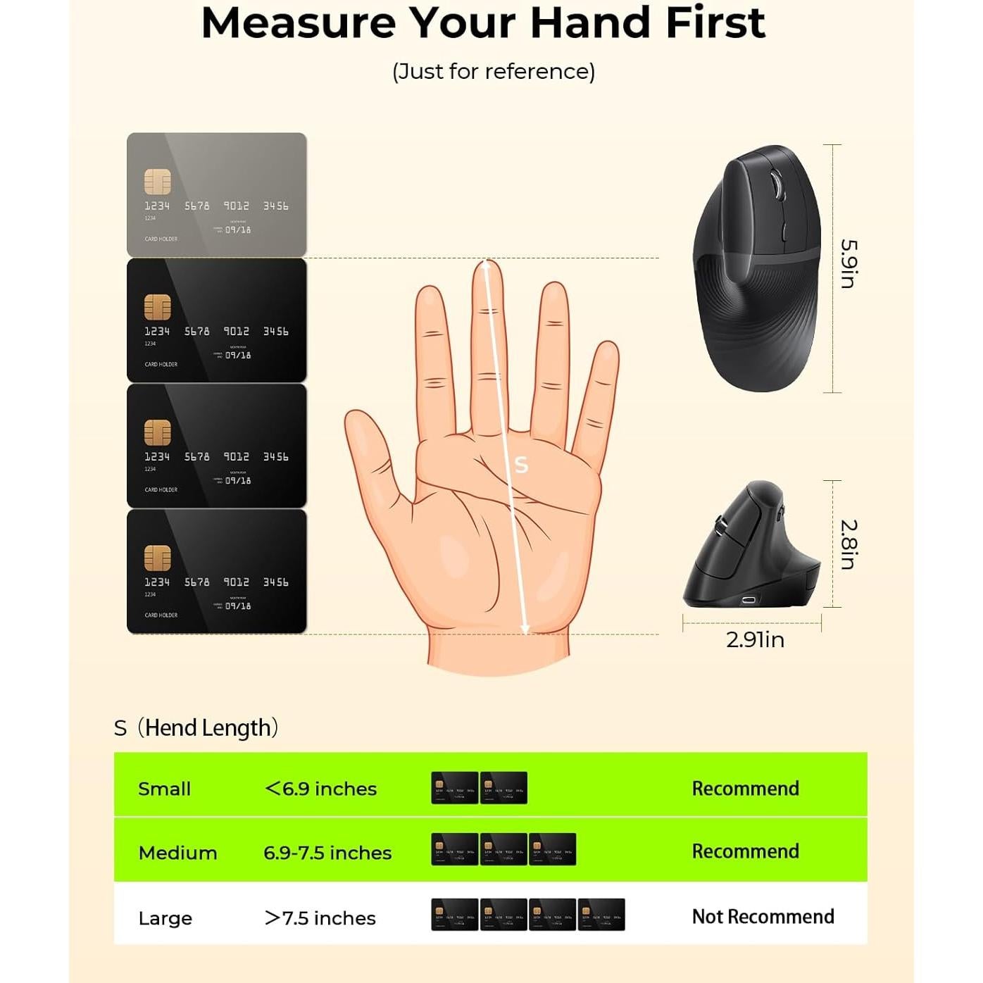 Ratón Ergonómico Seenda Vertical Recargable USB Type-C