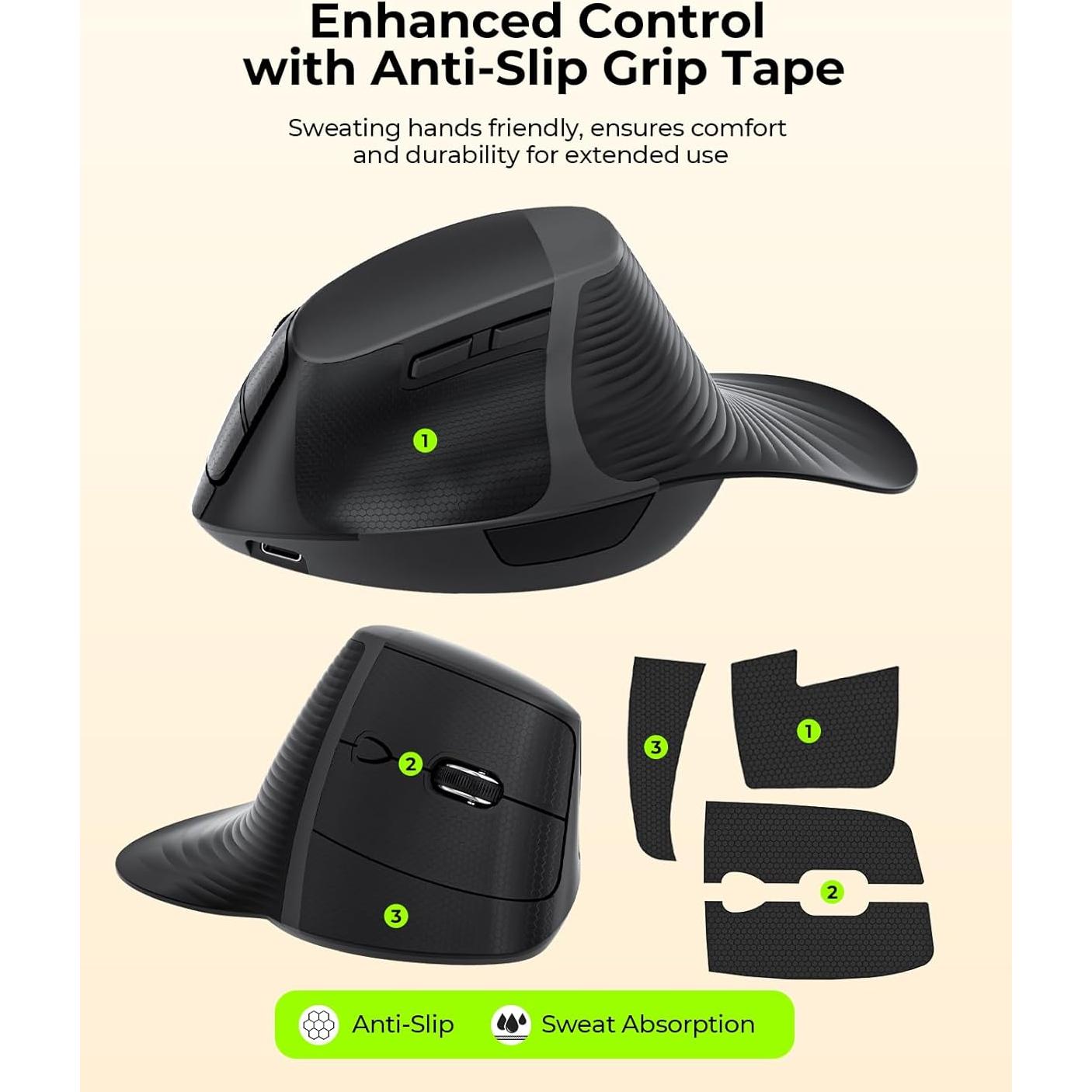 Ratón Ergonómico Seenda Vertical Recargable USB Type-C