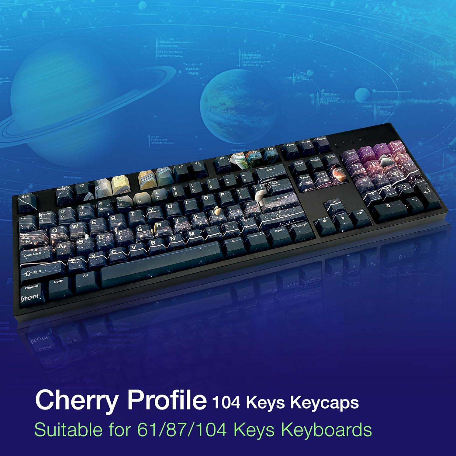 Teclas de PBT GunMjo Astronauta para Teclado Gaming 61/87/104