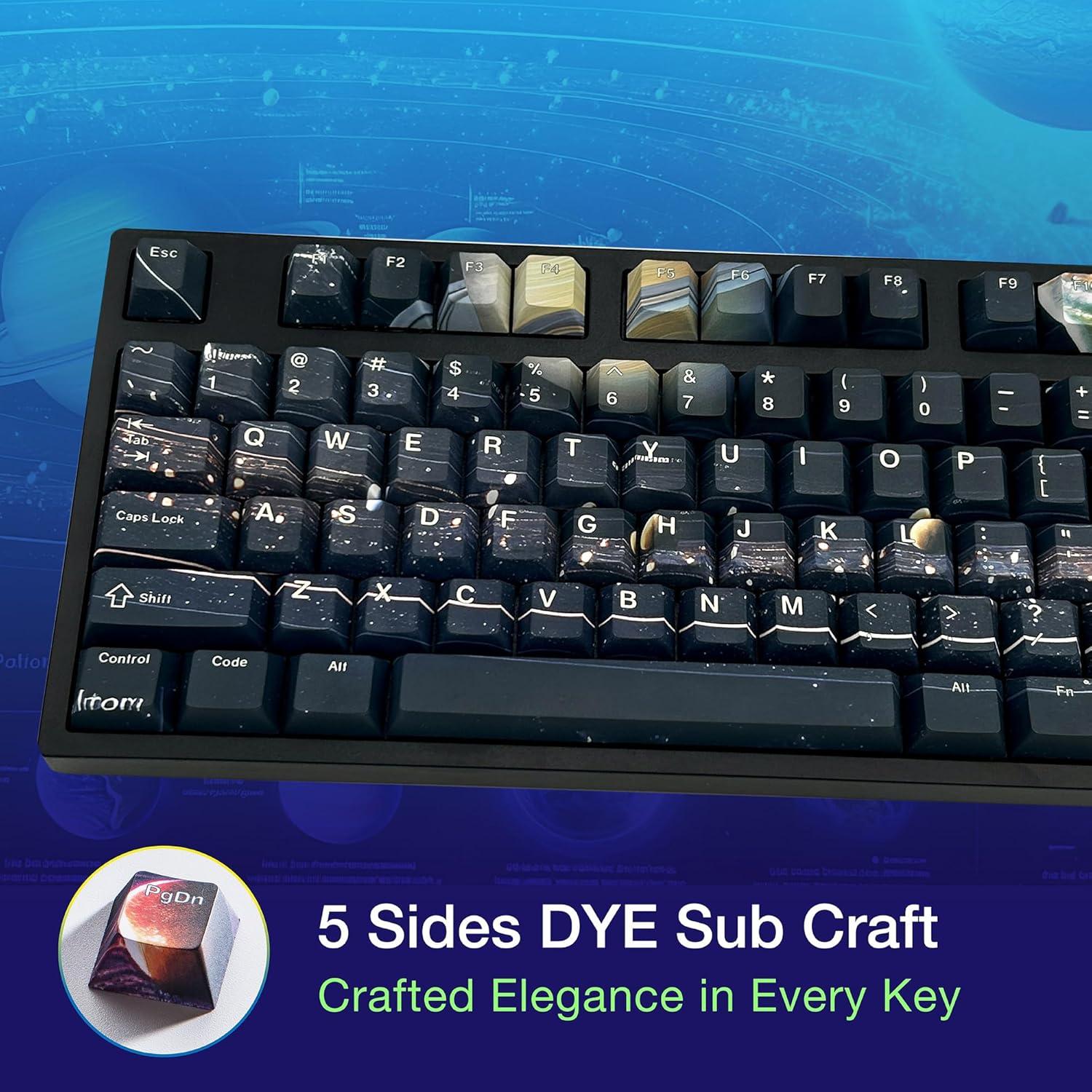 Teclas de PBT GunMjo Astronauta para Teclado Gaming 61/87/104