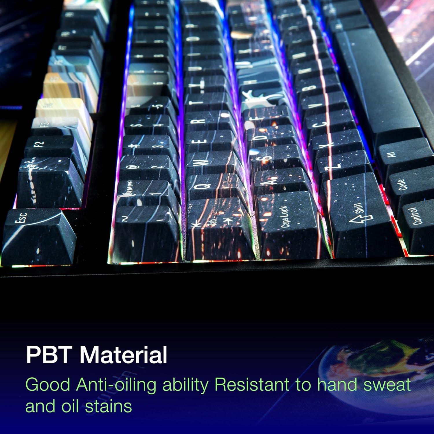 Teclas de PBT GunMjo Astronauta para Teclado Gaming 61/87/104