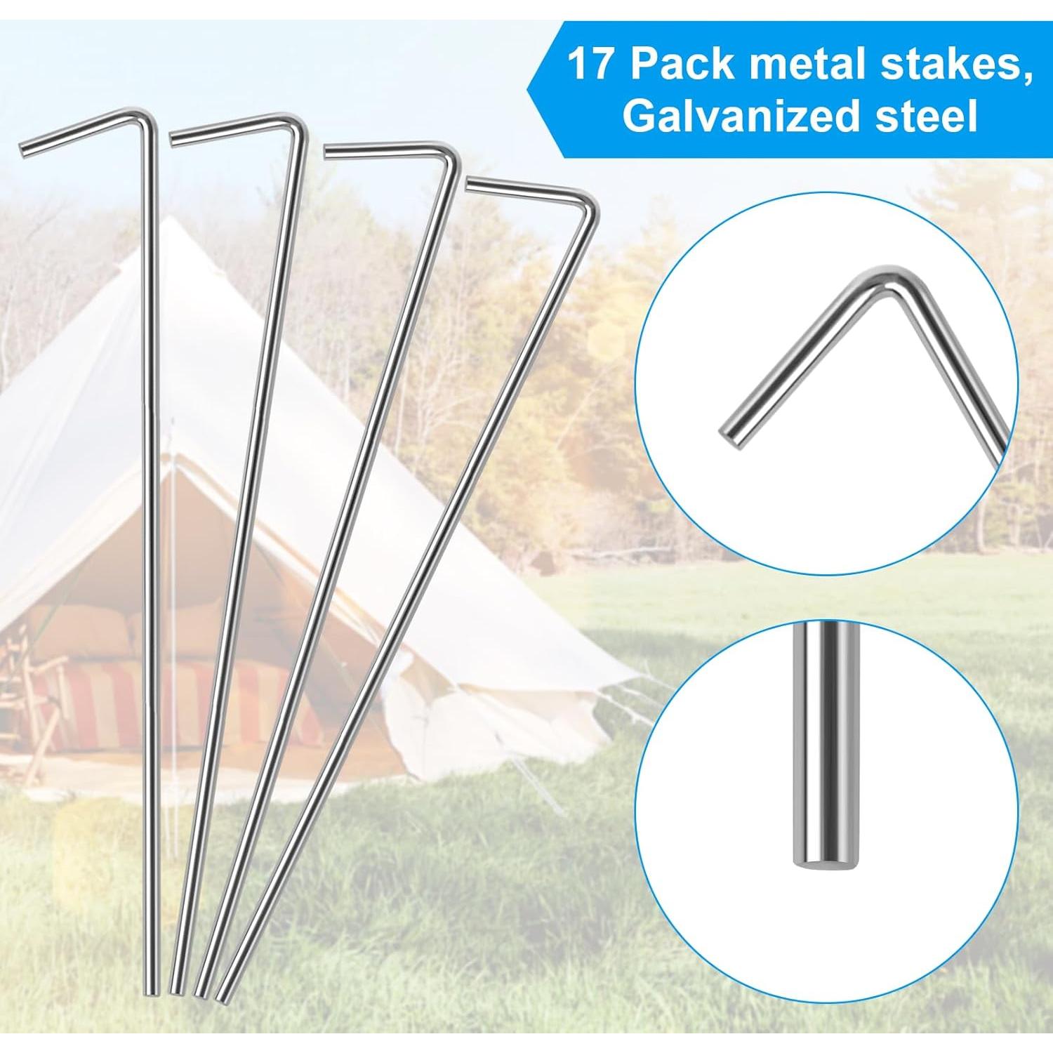 Paquete de 17 estacas de metal Oligei 4mm para jardinería