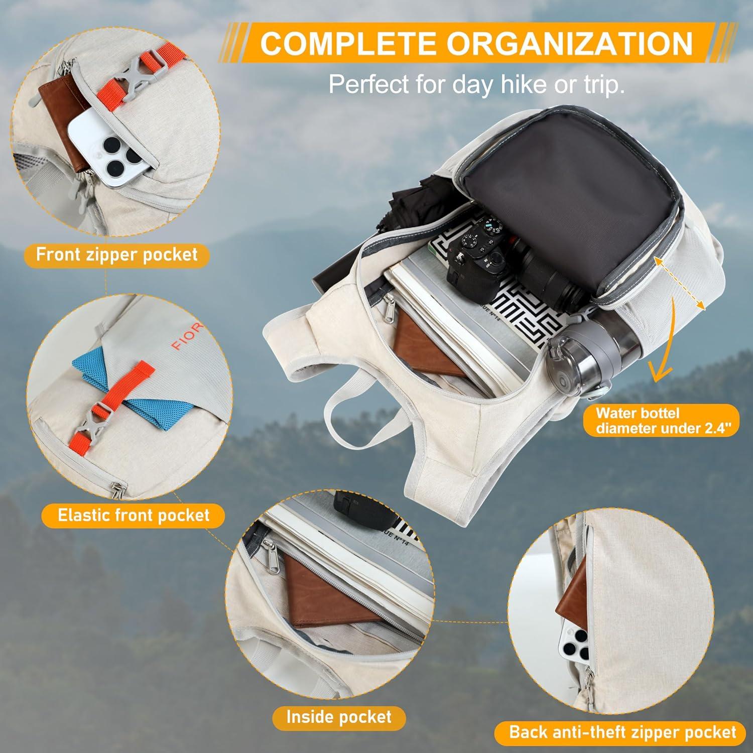 Mochila de Senderismo FIORETTO 15L Plegable Unisex Beige