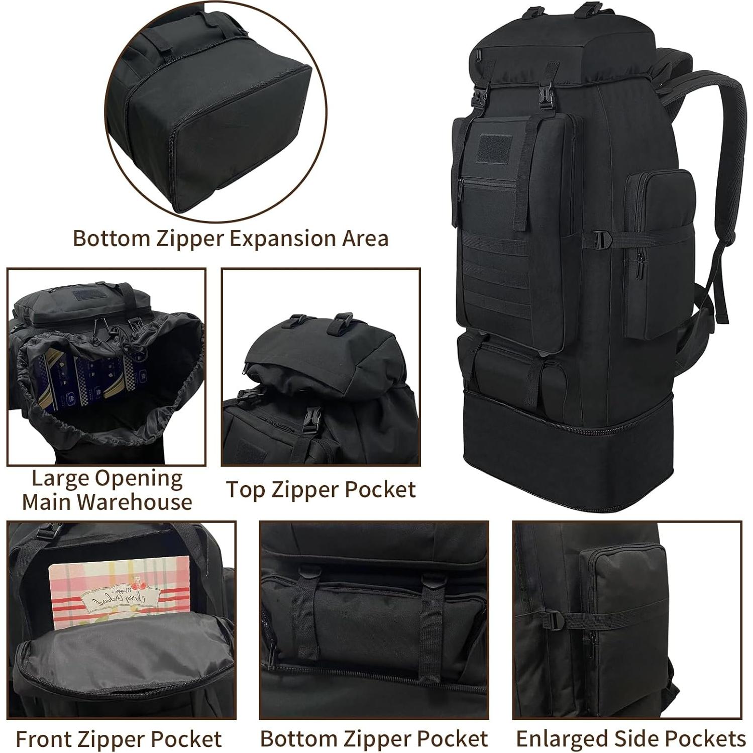 Mochila de Senderismo Vaupan 100L Impermeable Expandible