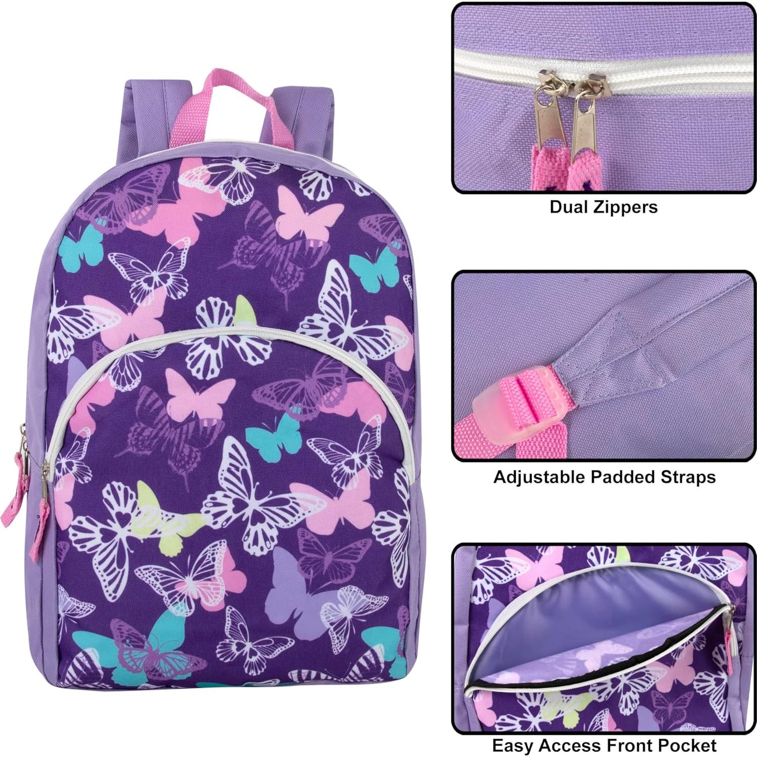 Mochila Escolar Infantil Trail Maker 38x28x13 cm Mariposas
