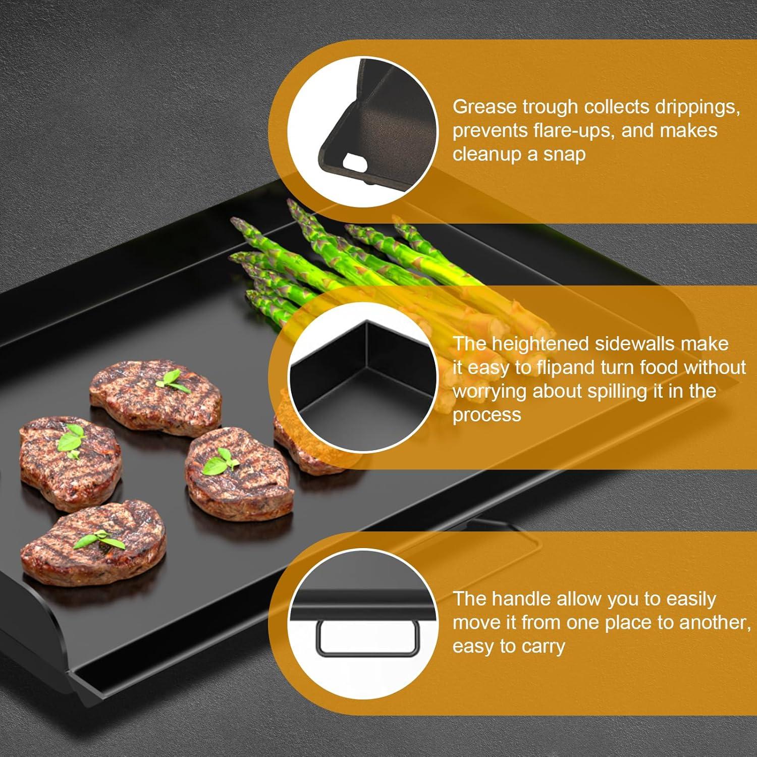 Plancha AJinTeby 14" x 32" para Estufa Camp Chef - Acero Antiadherente